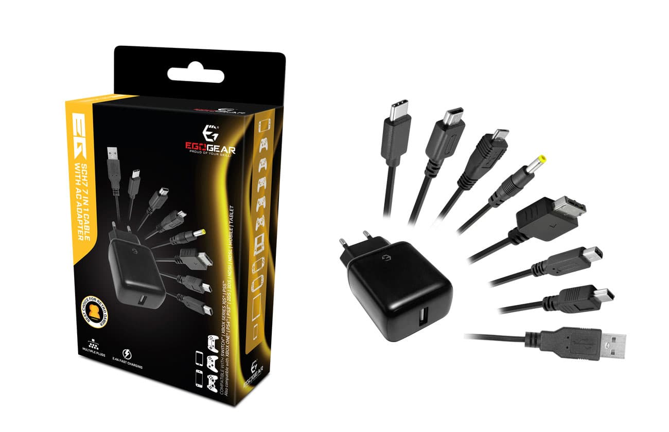 Produktbild EG 7in1 Kabel mit Euro USB Ladegerät (UNI) 5 von 12