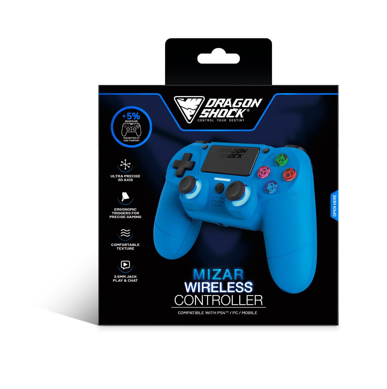 Produktbild Mizar Wireless Controller für PS4 Blau 4 von 7