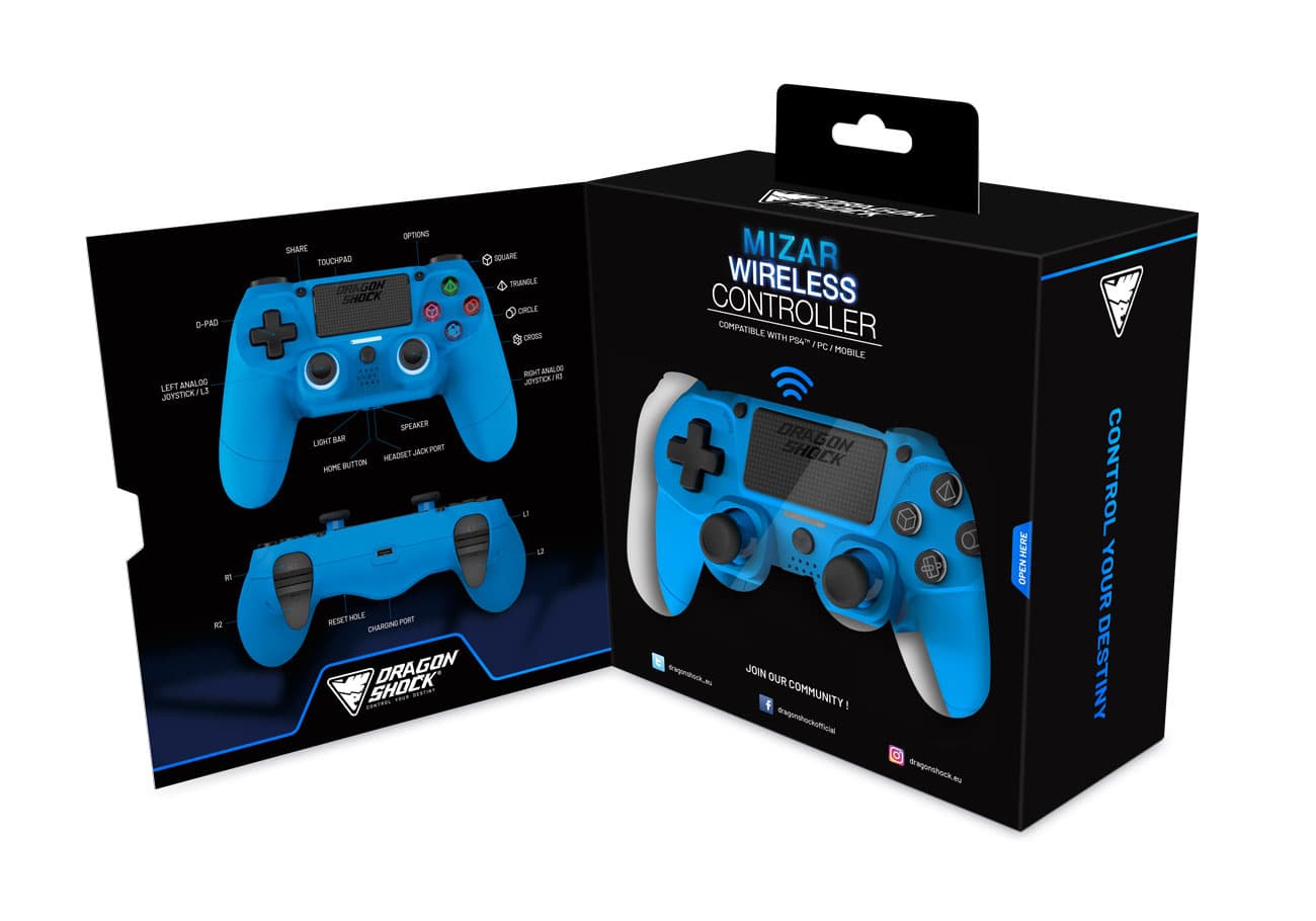 Produktbild Mizar Wireless Controller für PS4 Blau 3 von 7