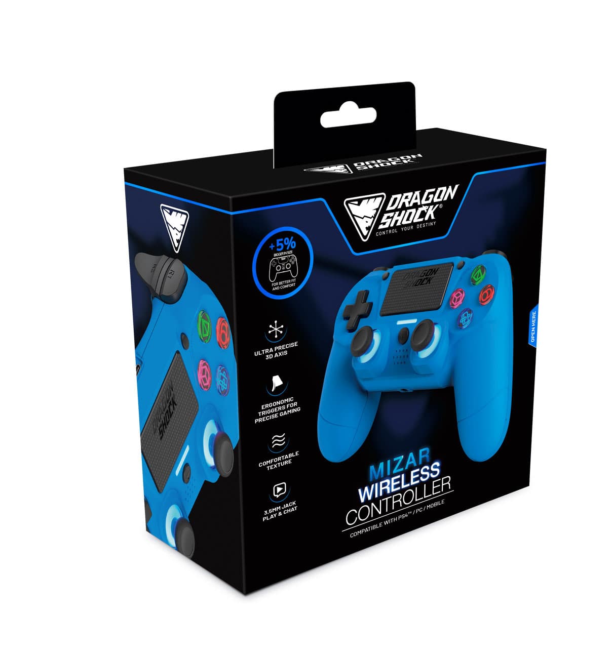 Produktbild Mizar Wireless Controller für PS4 Blau 2 von 7