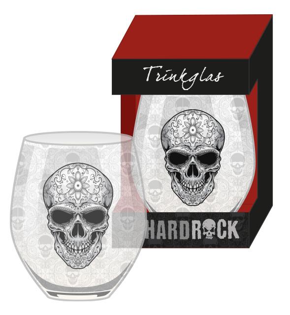 BC HARDROCK Whiskeyglas mit Totenkopfmotiv Knochen