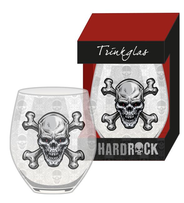 BC HARDROCK Whiskeyglas mit Totenkopfmotiv