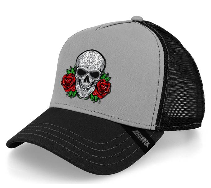 BC HARDROCK Caps mit Totenkopfdesigns Rosen