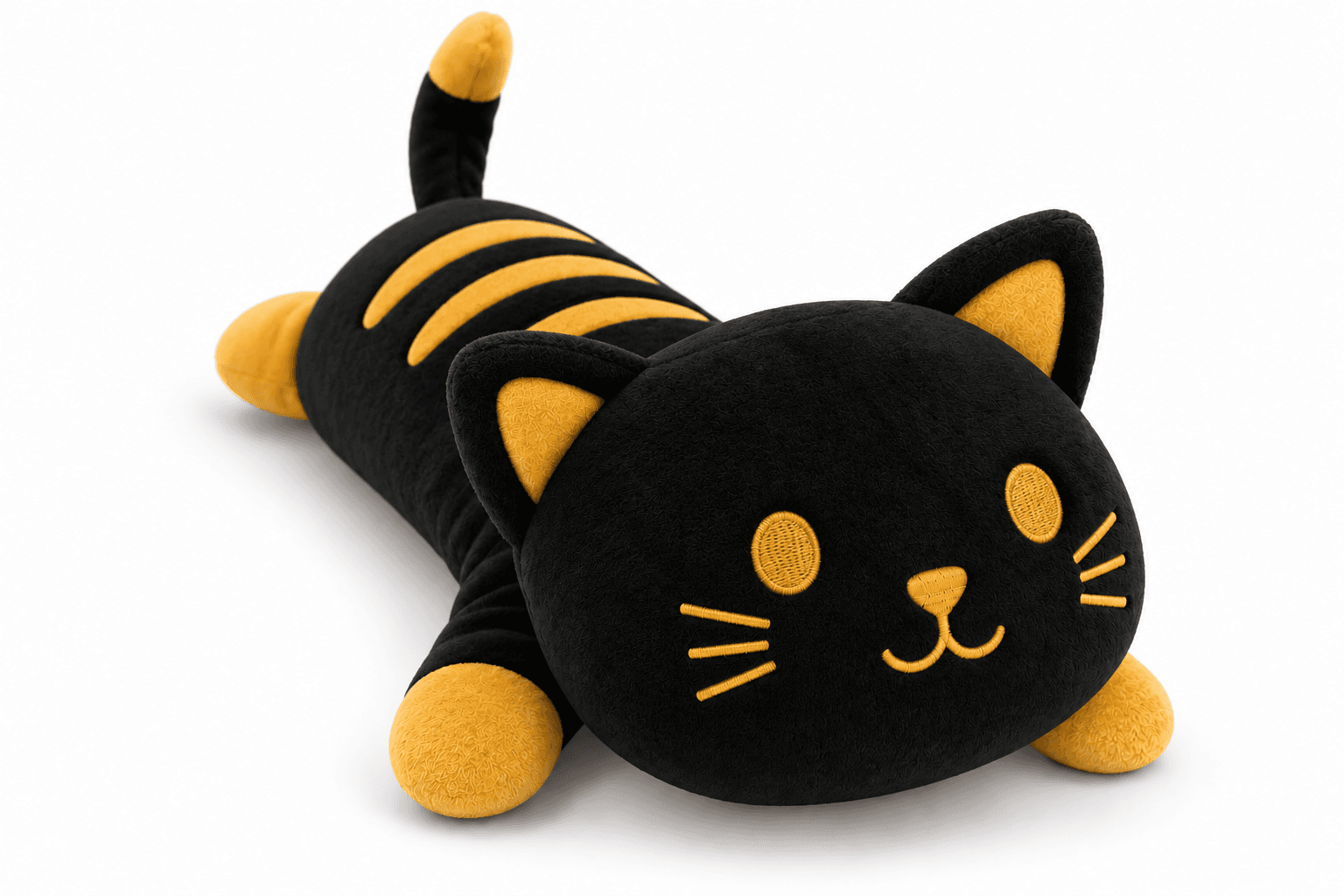 MIAOU Plüschkatze schwarz liegend 35cm