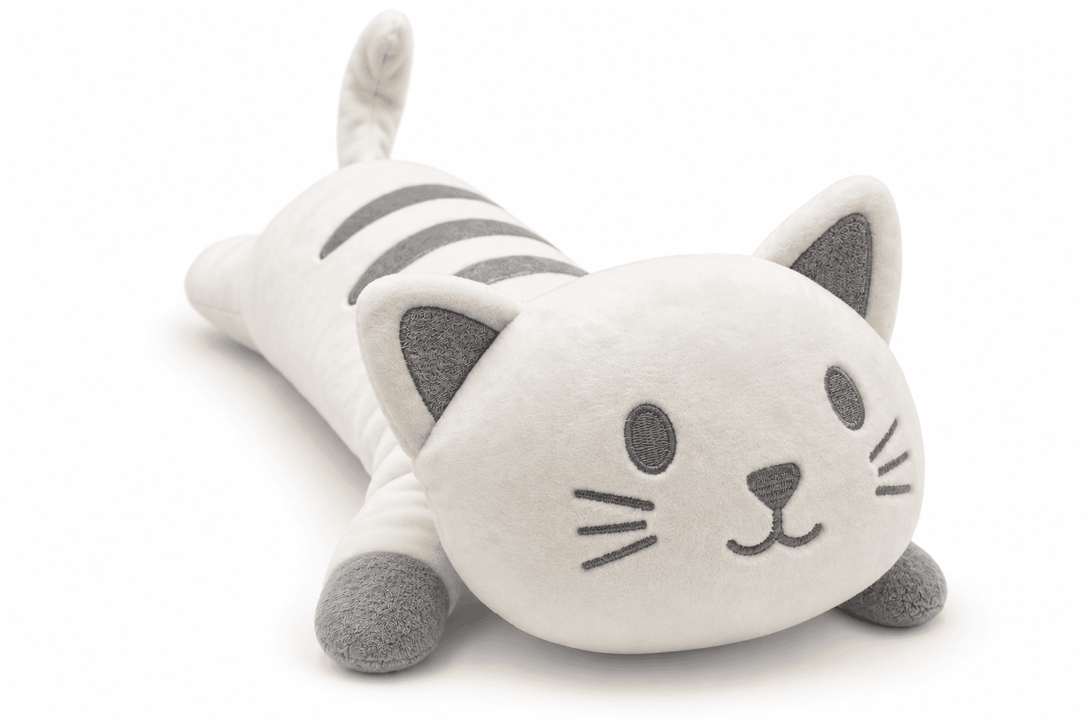 MIAOU Plüschkatze weiss liegend 35cm