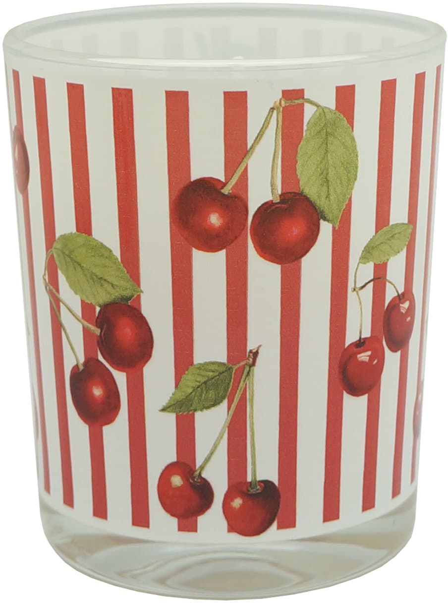 Kerze im Glas Kirschen