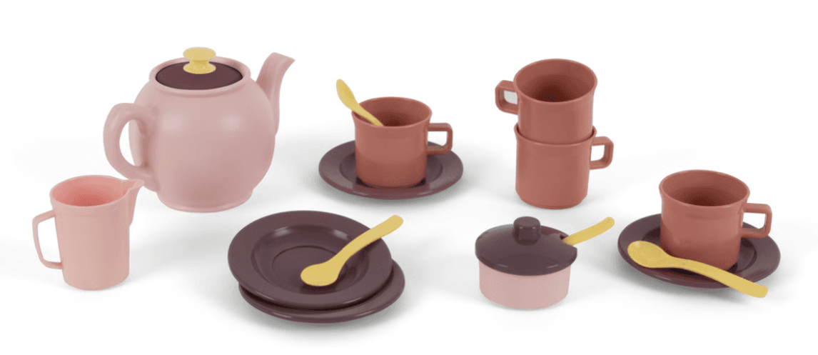 dantoy - Fairytale Tee Set 17-teilige – Farbenfrohes Teeservice aus Kunststoff für Rollenspiel & Kinderküche