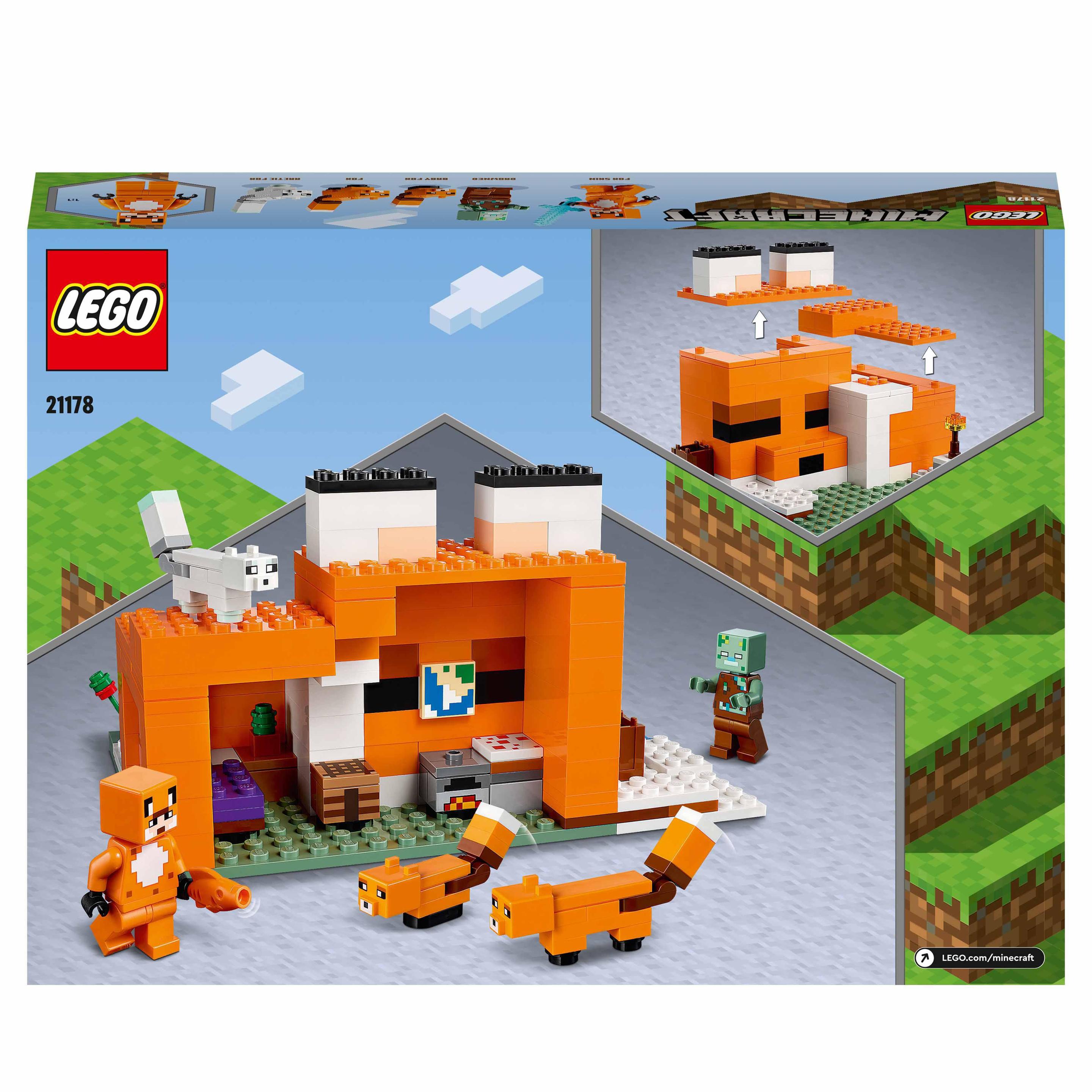 Produktbild LEGO Minecraft 21178 Die Fuchs-Lodge, Spielzeug ab 8 Jahren mit Figuren 5 von 7