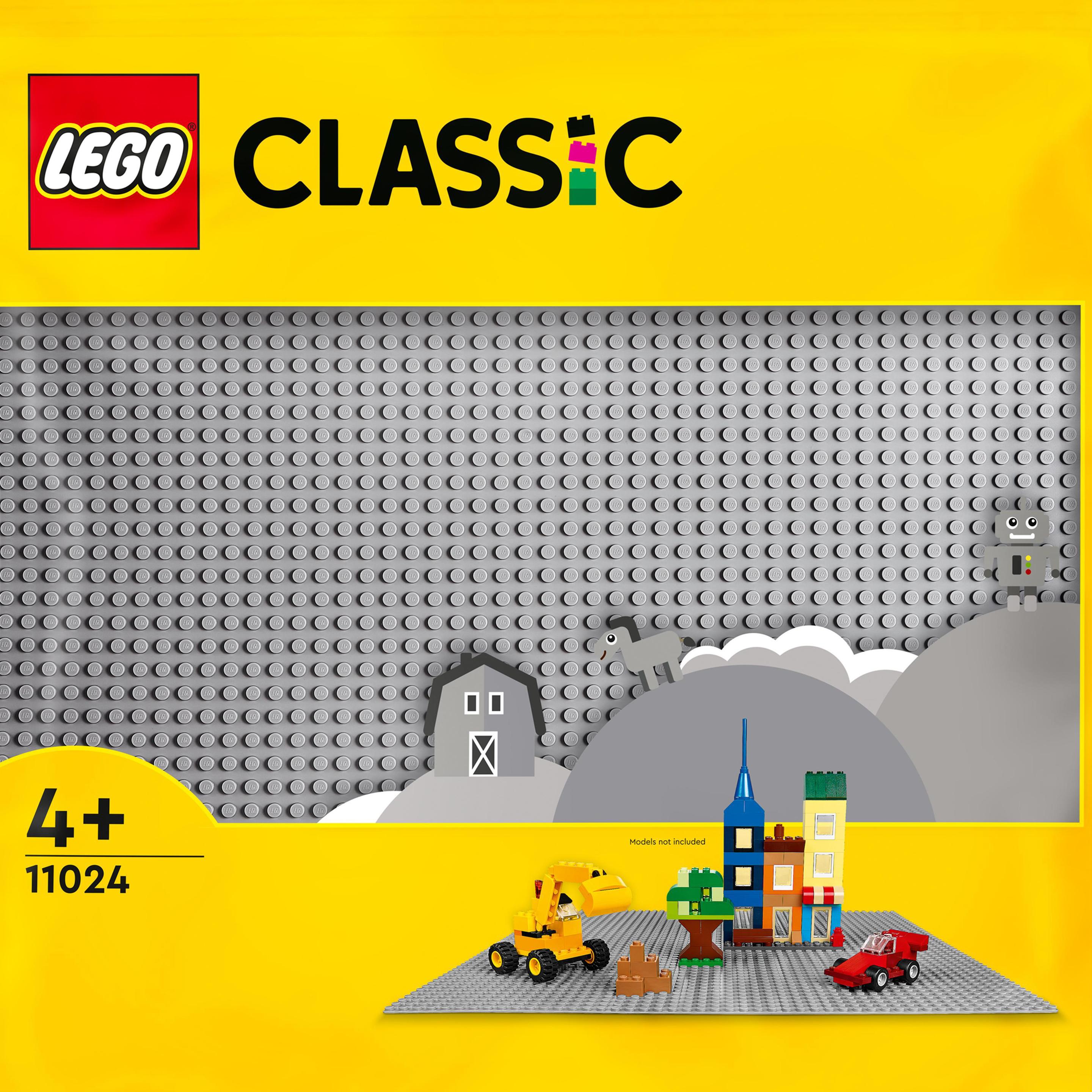 LEGO Classic 11024 Graue Bauplatte, Grundplatte für LEGO Sets, 48x48