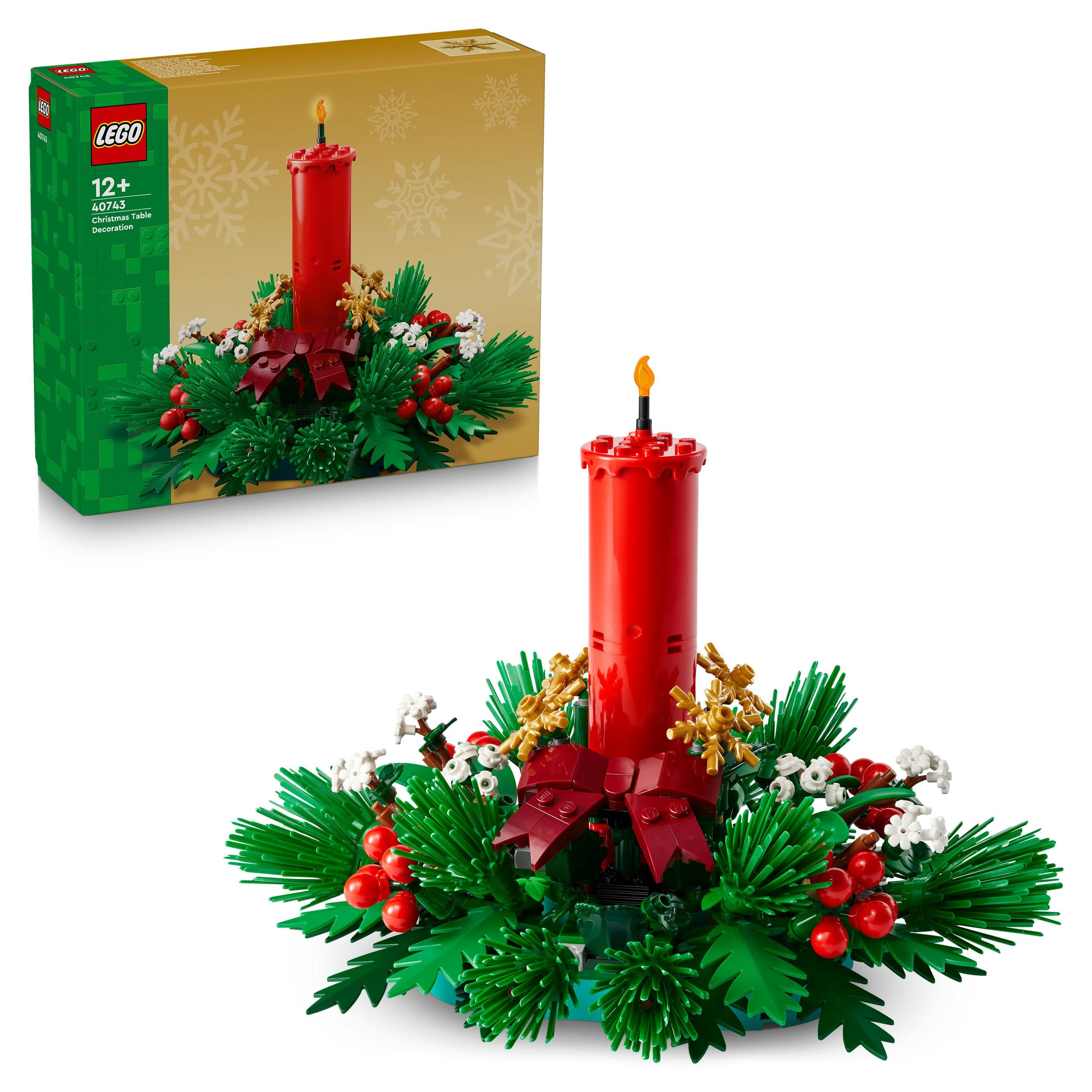 LEGO 40743 Weihnachtsgesteck, Spielzeug für Mädchen und Jungen, DIY Set
