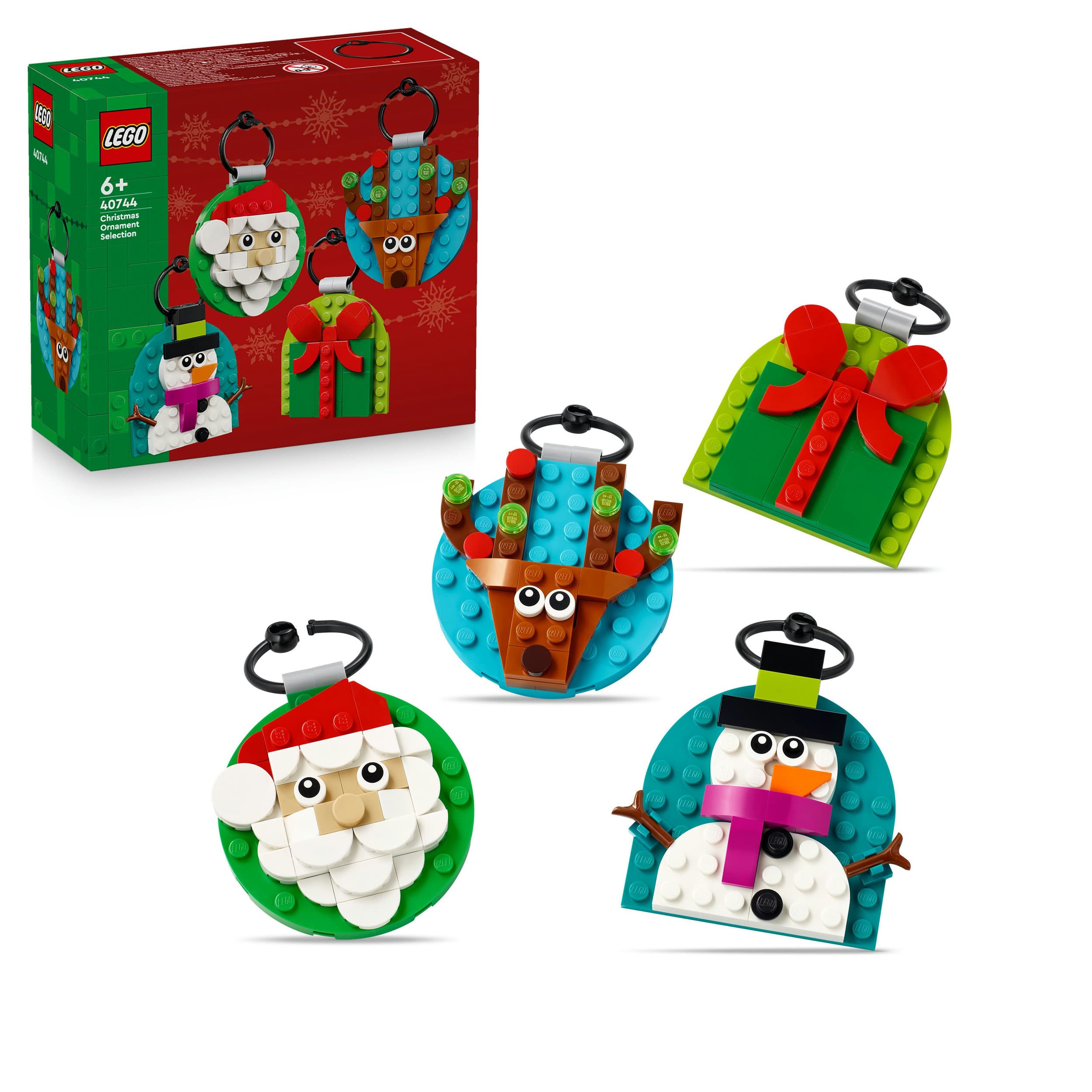 LEGO 40744 Verschiedene Christbaumanhänger, Kinder Spielzeug zum Bauen