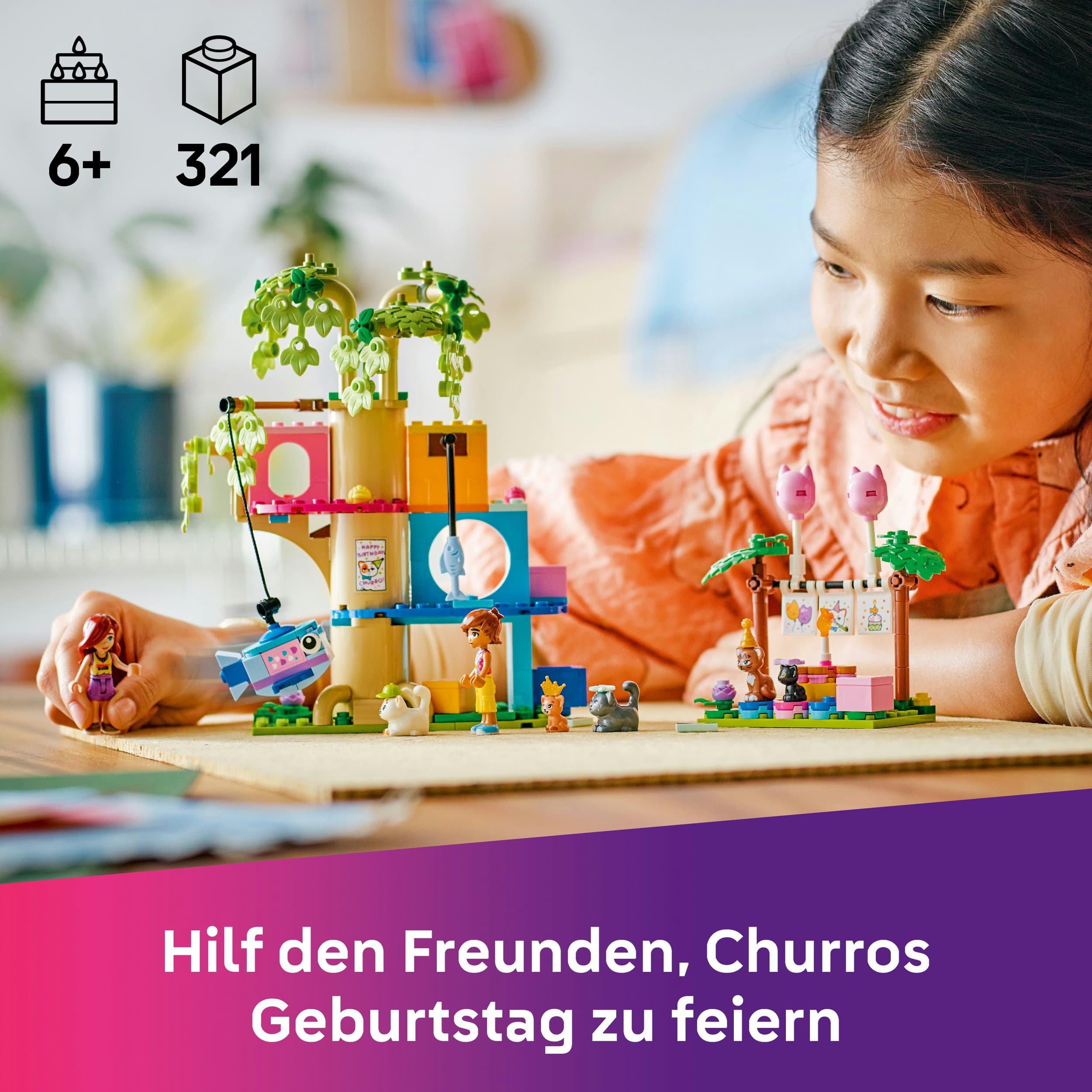 Produktbild LEGO Friends Katzengeburtstagsparty & Baumhaus - Set mit Tieren - 42666 7 von 7