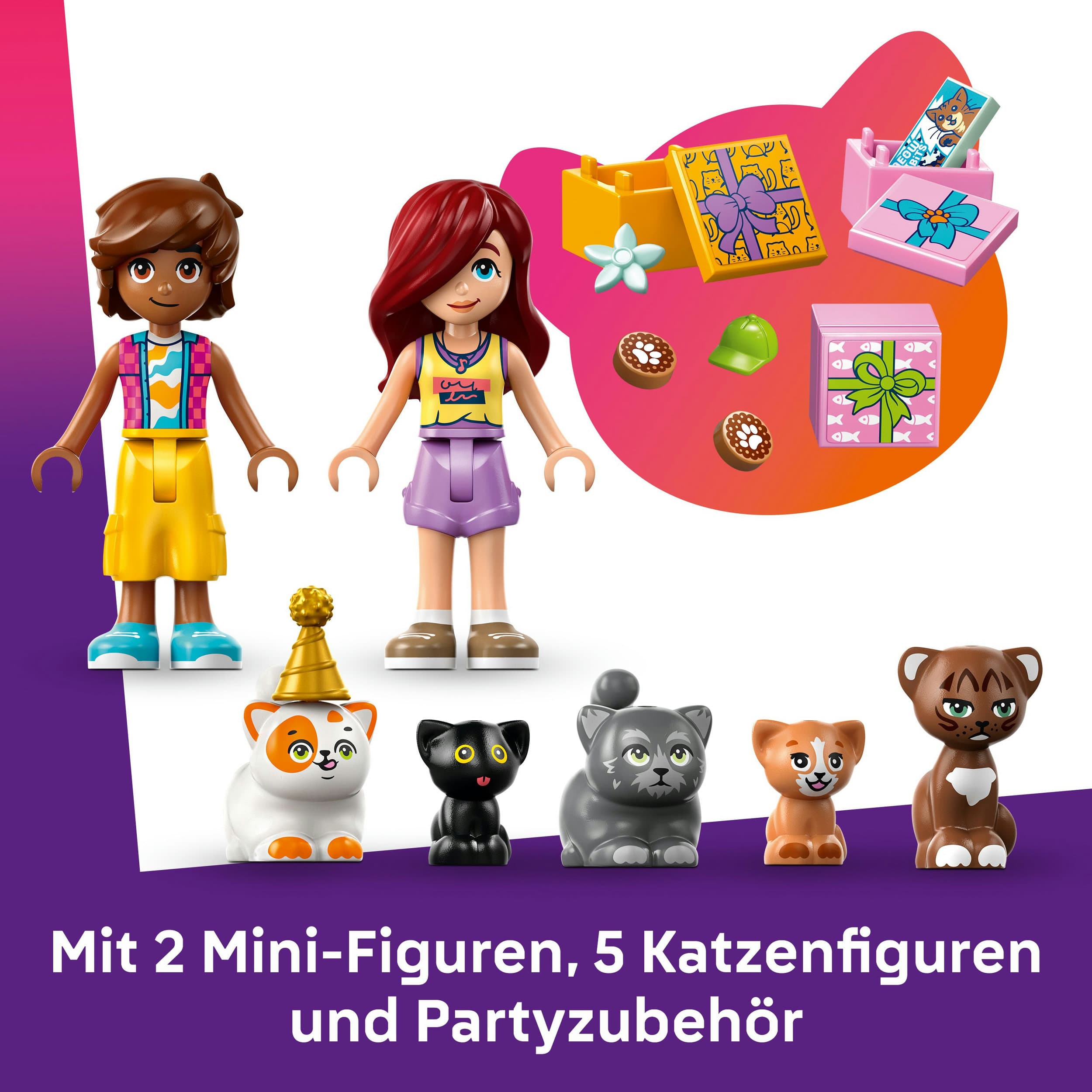 Produktbild LEGO Friends Katzengeburtstagsparty & Baumhaus - Set mit Tieren - 42666 4 von 7