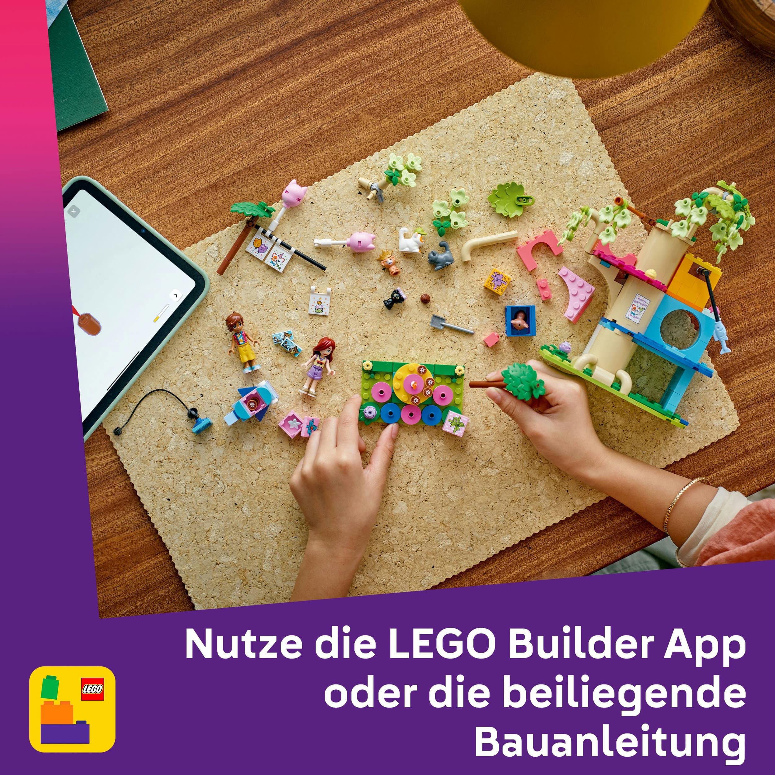 Produktbild LEGO Friends Katzengeburtstagsparty & Baumhaus - Set mit Tieren - 42666 3 von 7