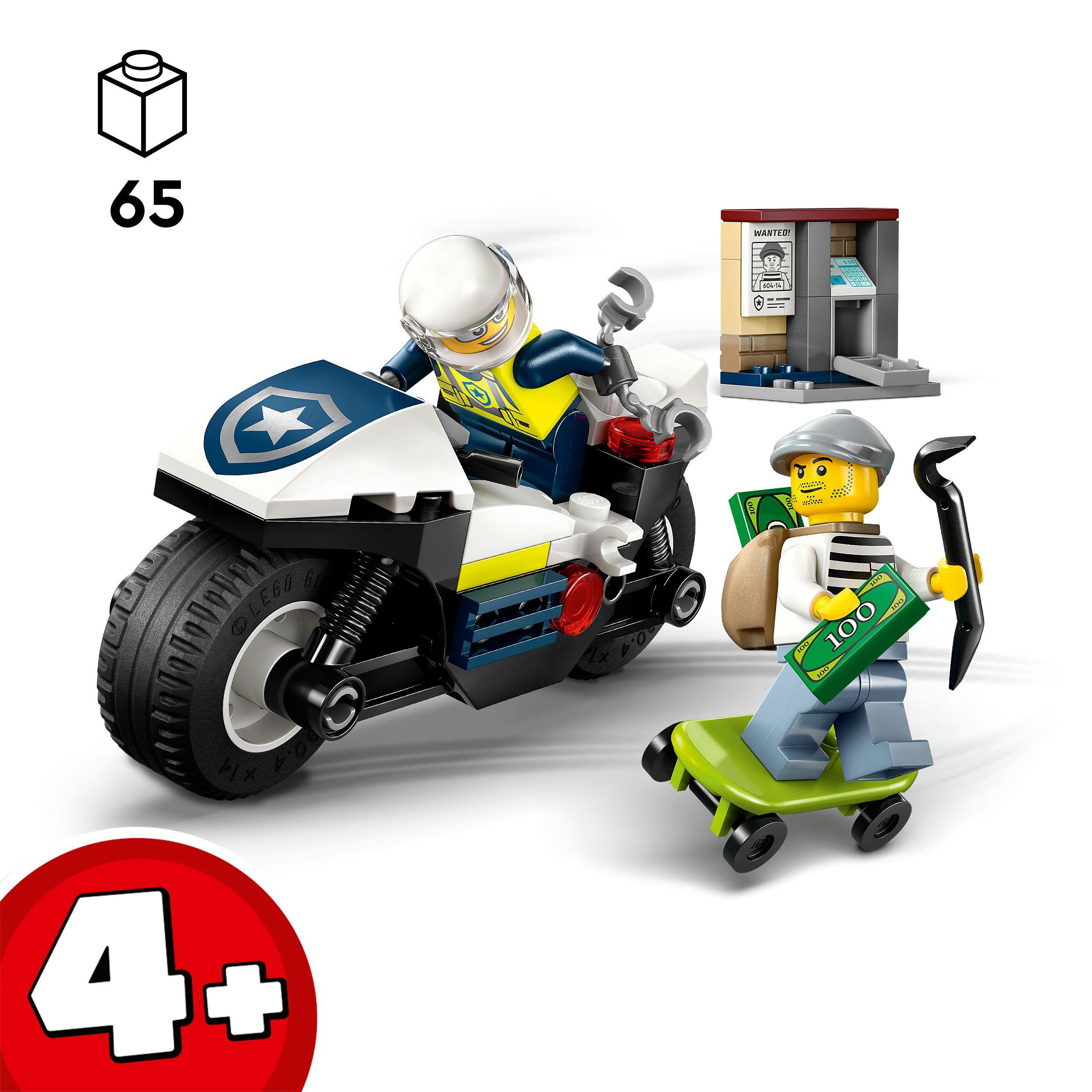Produktbild LEGO City Verfolgungsjagd mit dem Polizeimotorrad Spielset 60455 6 von 7