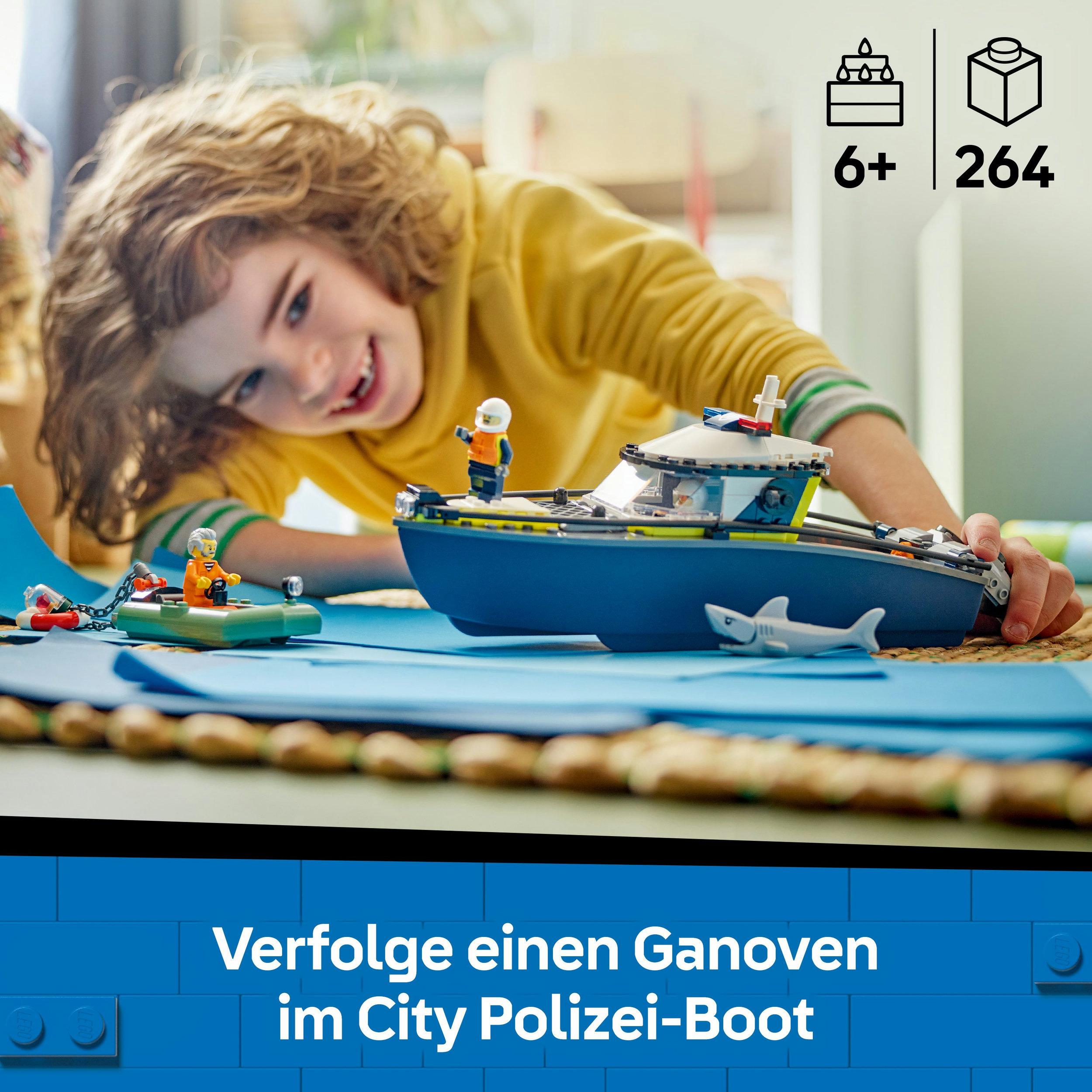Produktbild LEGO City Verfolgungsjagd im Polizeiboot, Spielset mit Schnellboot 60456 7 von 7