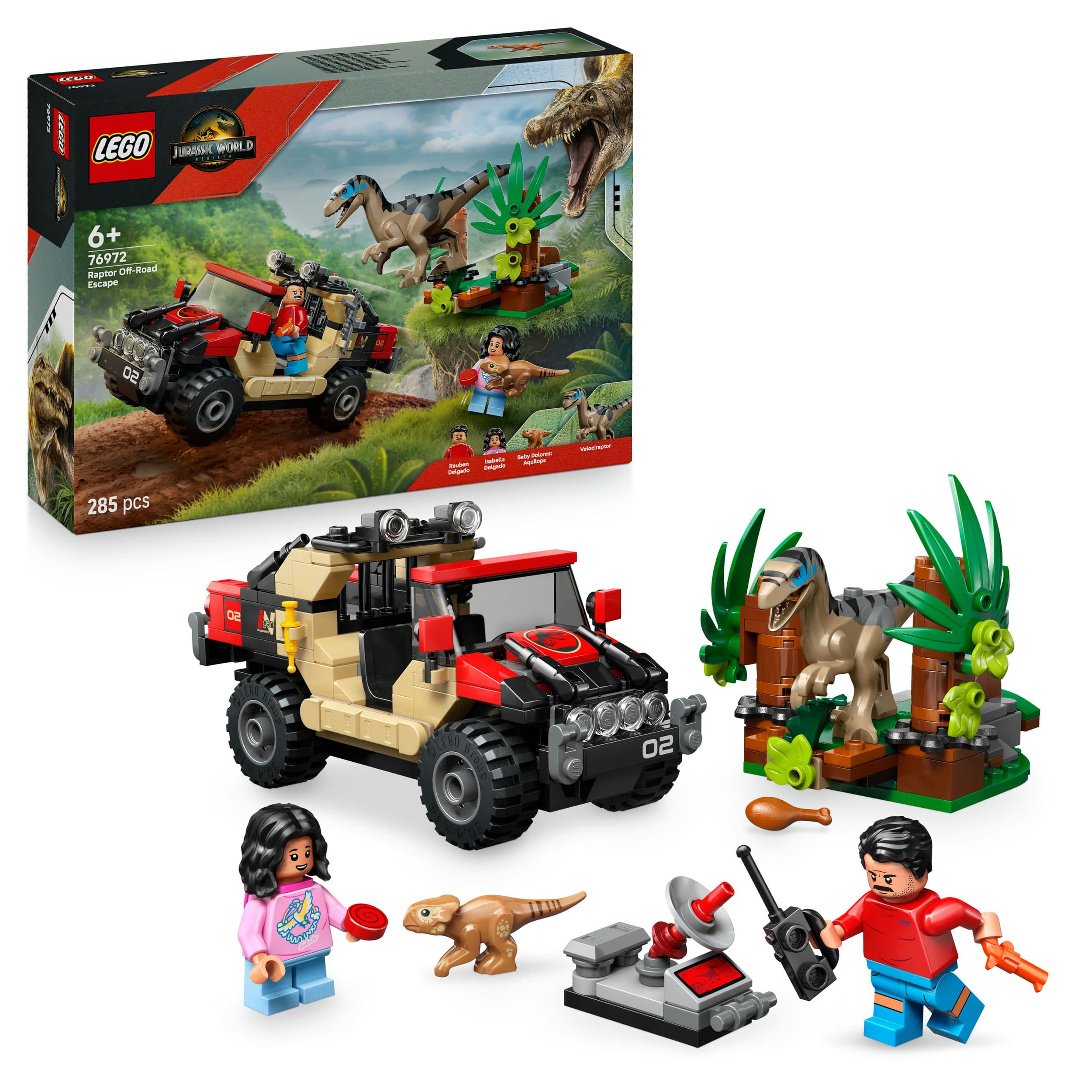 LEGO Jurassic World 76972 Raptor: Verfolgungsjagd mit dem Geländewagen