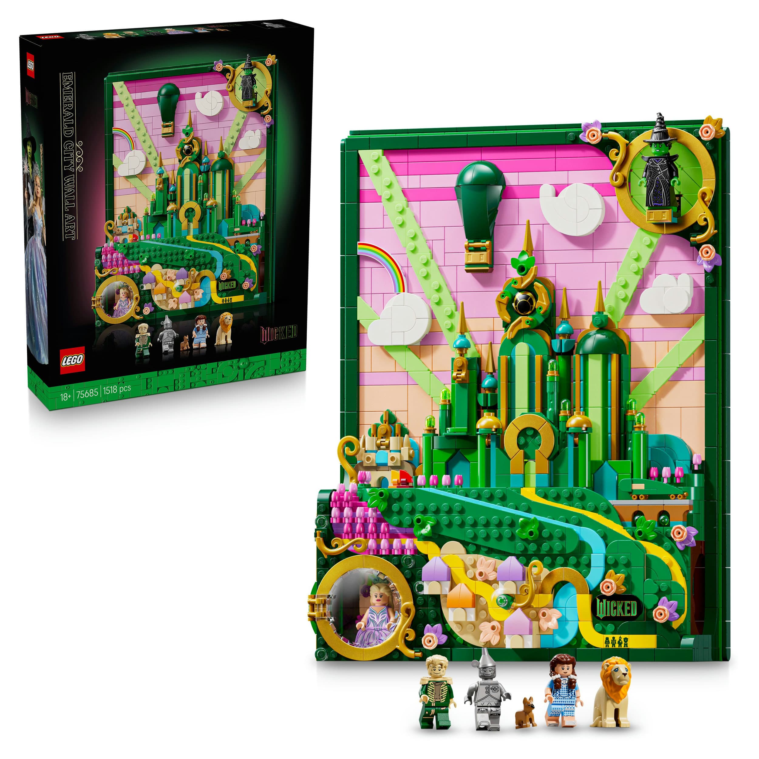 LEGO Wicked 75685 Emerald City Wandkunst, DIY Set für Erwachsene
