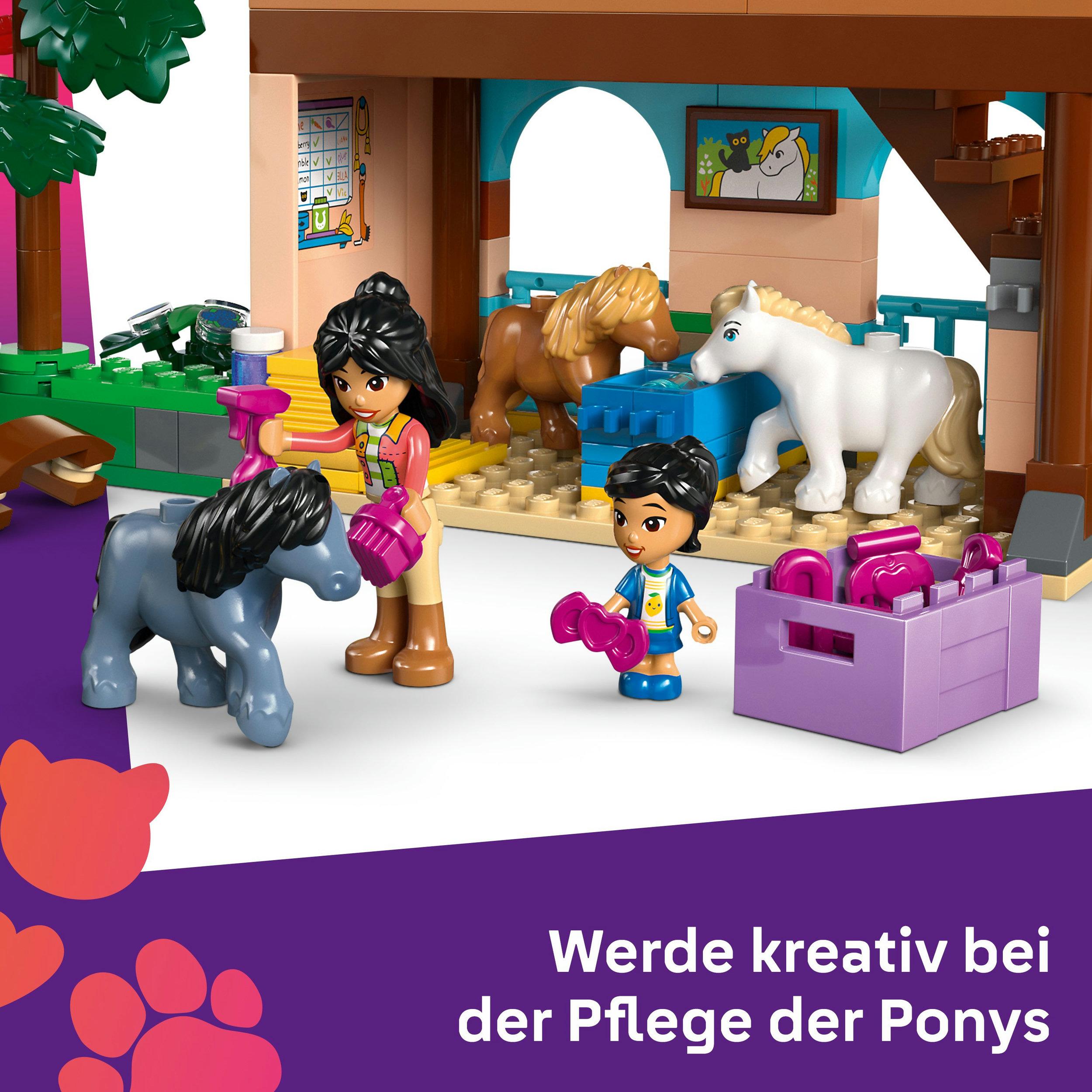 Produktbild LEGO Friends Ponyhof & Stall - Bauset mit 4 Mini-Puppen und Tieren - 42654 5 von 7