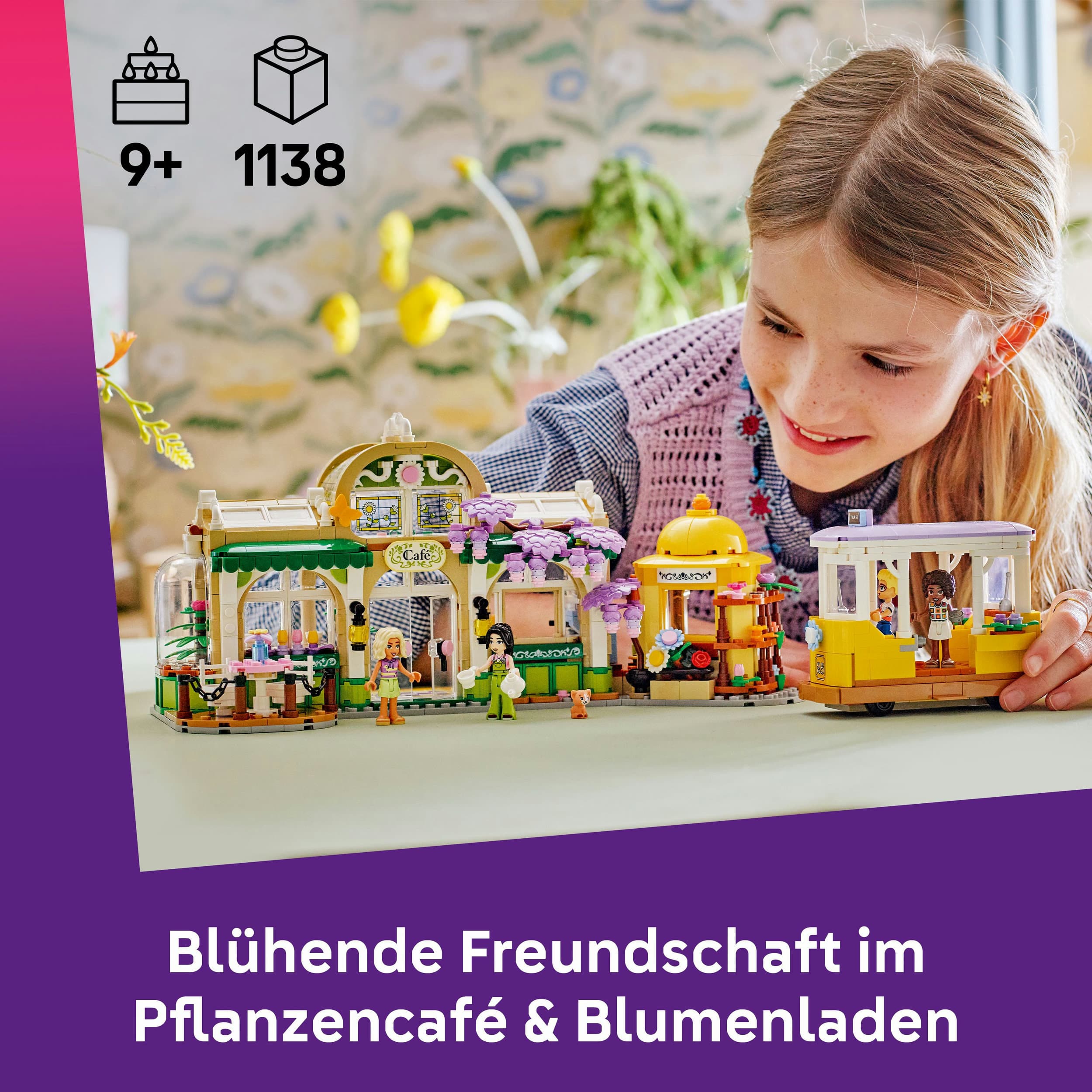 Produktbild LEGO Friends Pflanzencafé und Blumenkiosk Set mit 4 Mini-Puppen - 42671 7 von 7
