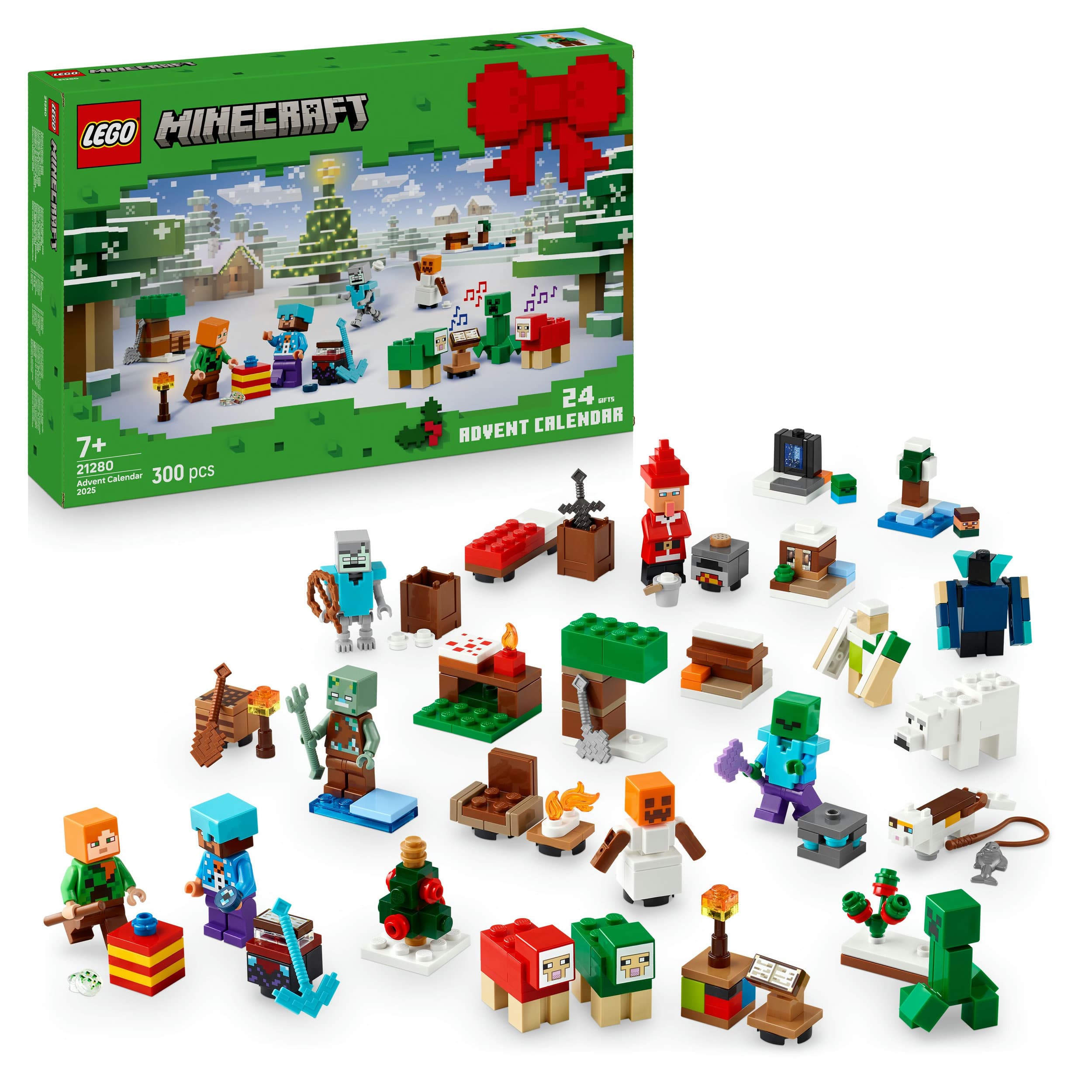 LEGO Minecraft 21280 Adventskalender 2025, Kinderspielzeug ab 7 Jahren