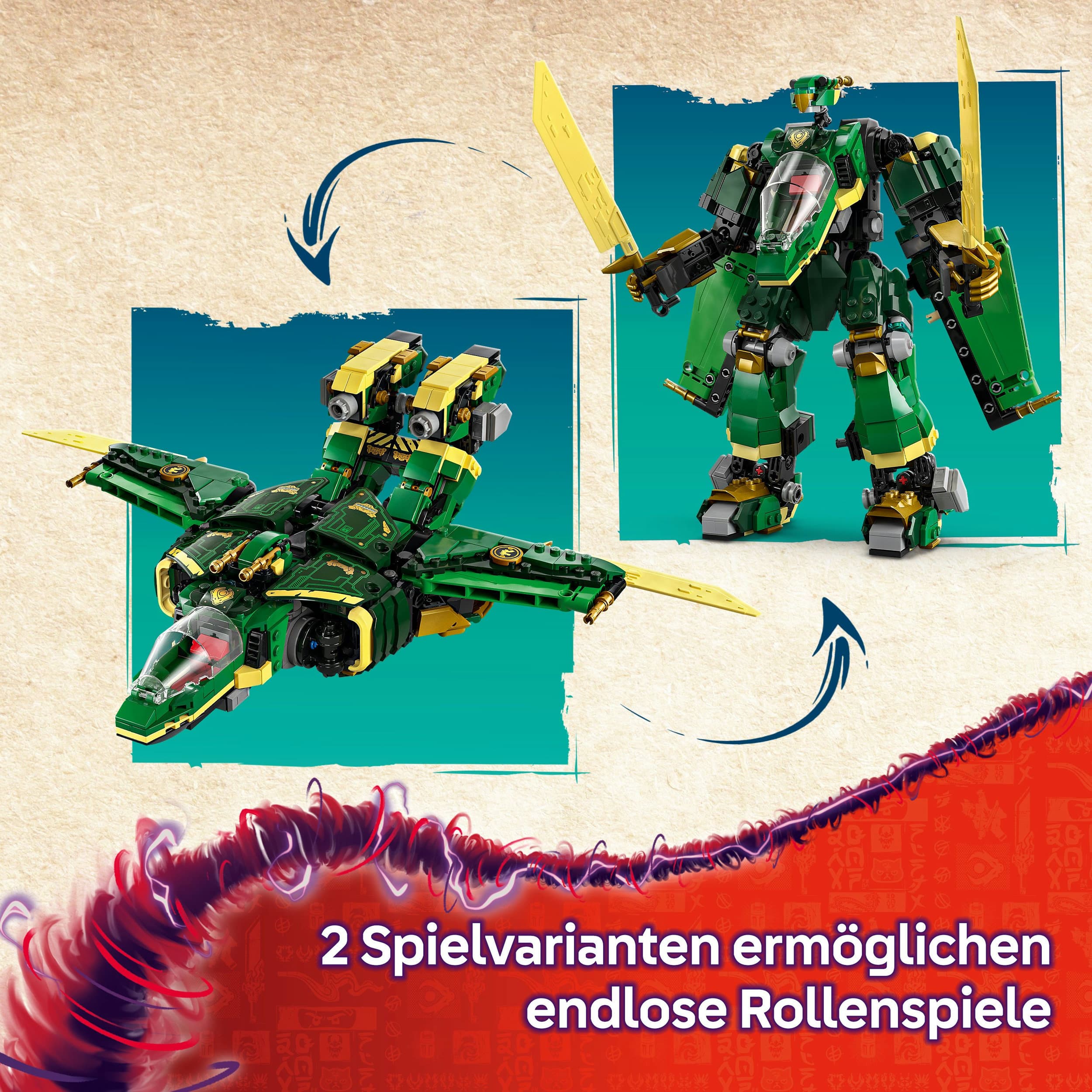 Produktbild LEGO NINJAGO 2in1 Lloyds Jet-Mech - Set mit Drachen & Figuren - 71845 6 von 7