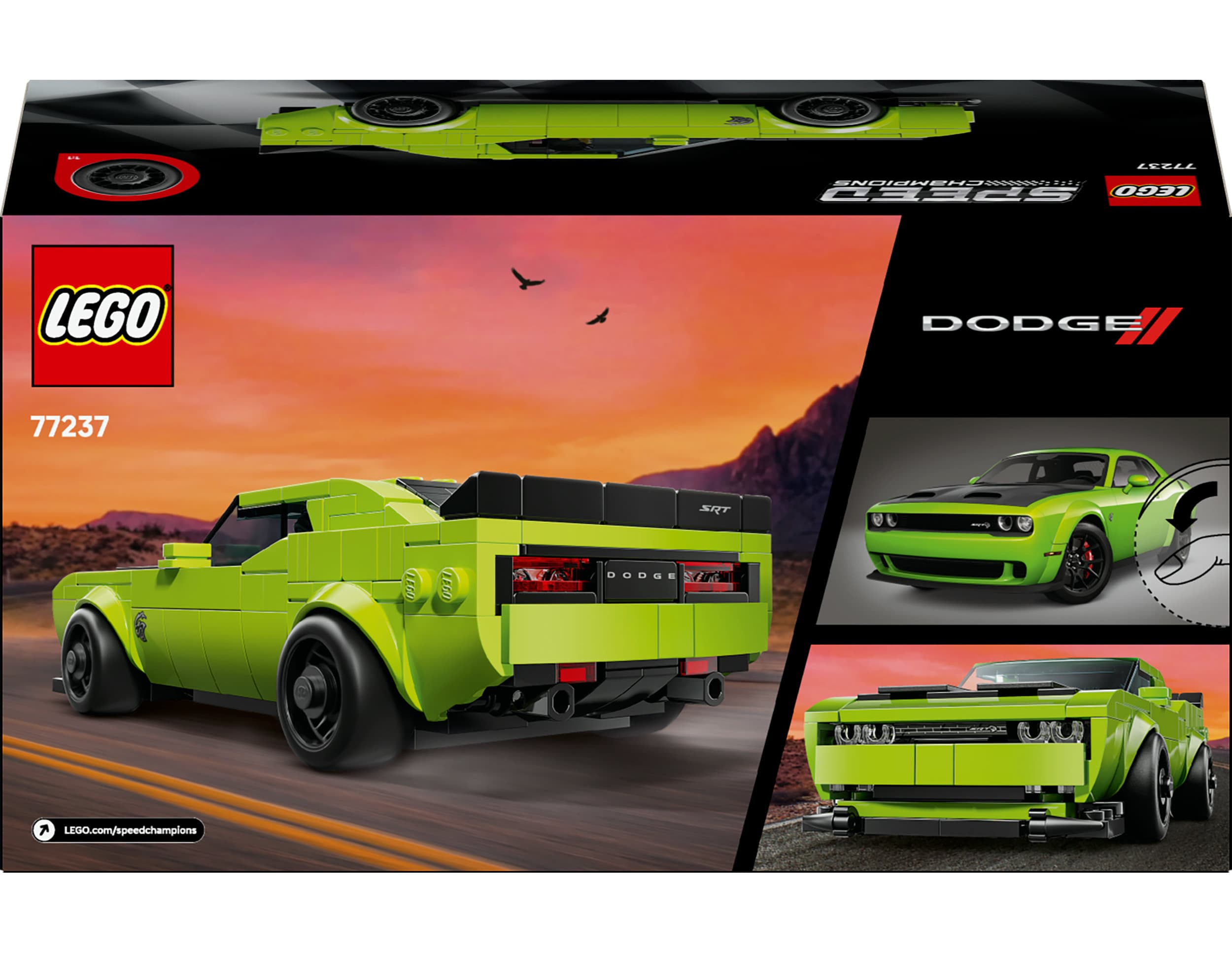 Produktbild LEGO Speed Champions Dodge Challenger SRT Hellcat Sportwagen 77237 2 von 8