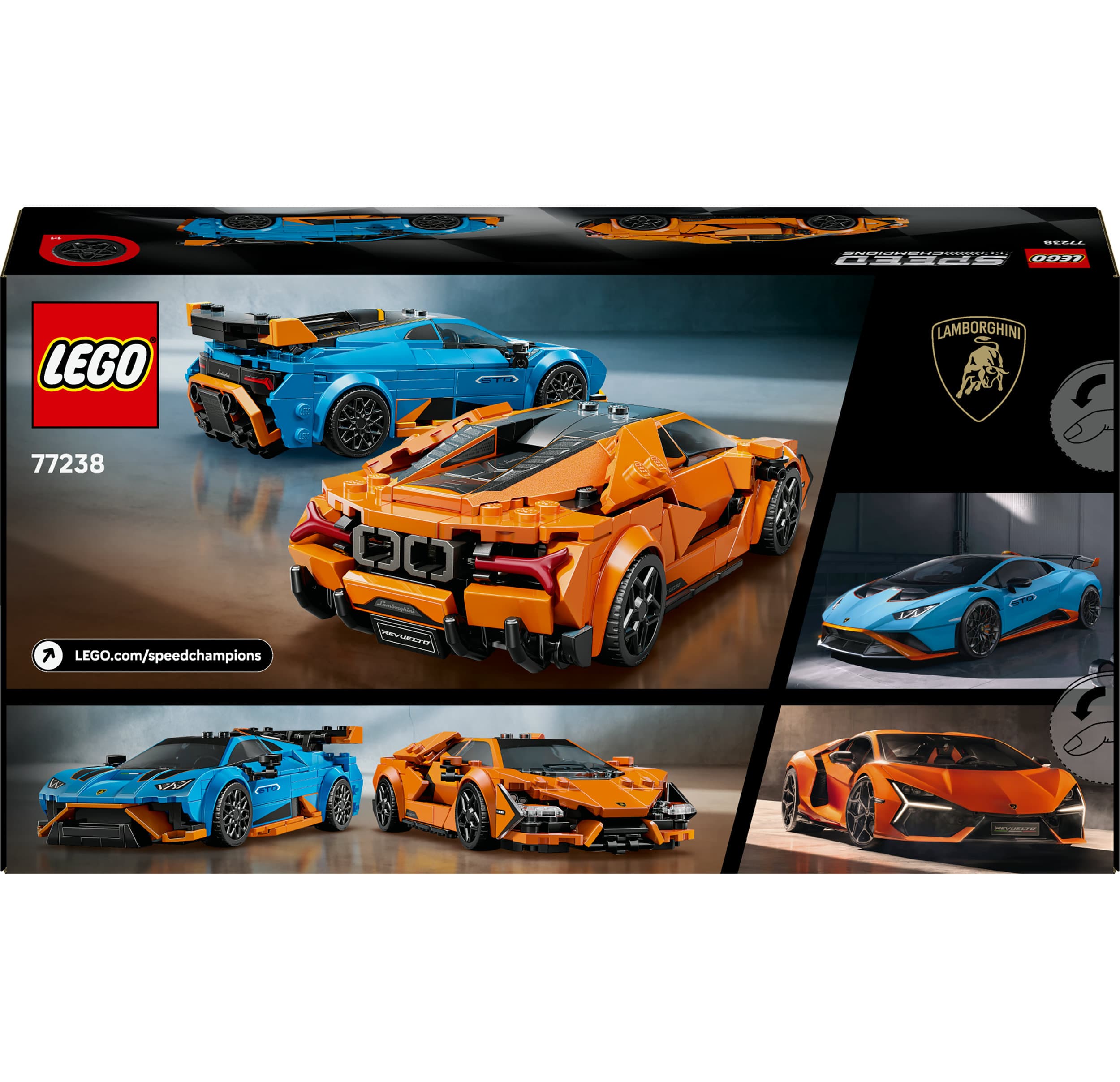 Produktbild LEGO Speed Champions Lamborghini Revuelto und Huracán STO 77238 Rennauto 2 von 8
