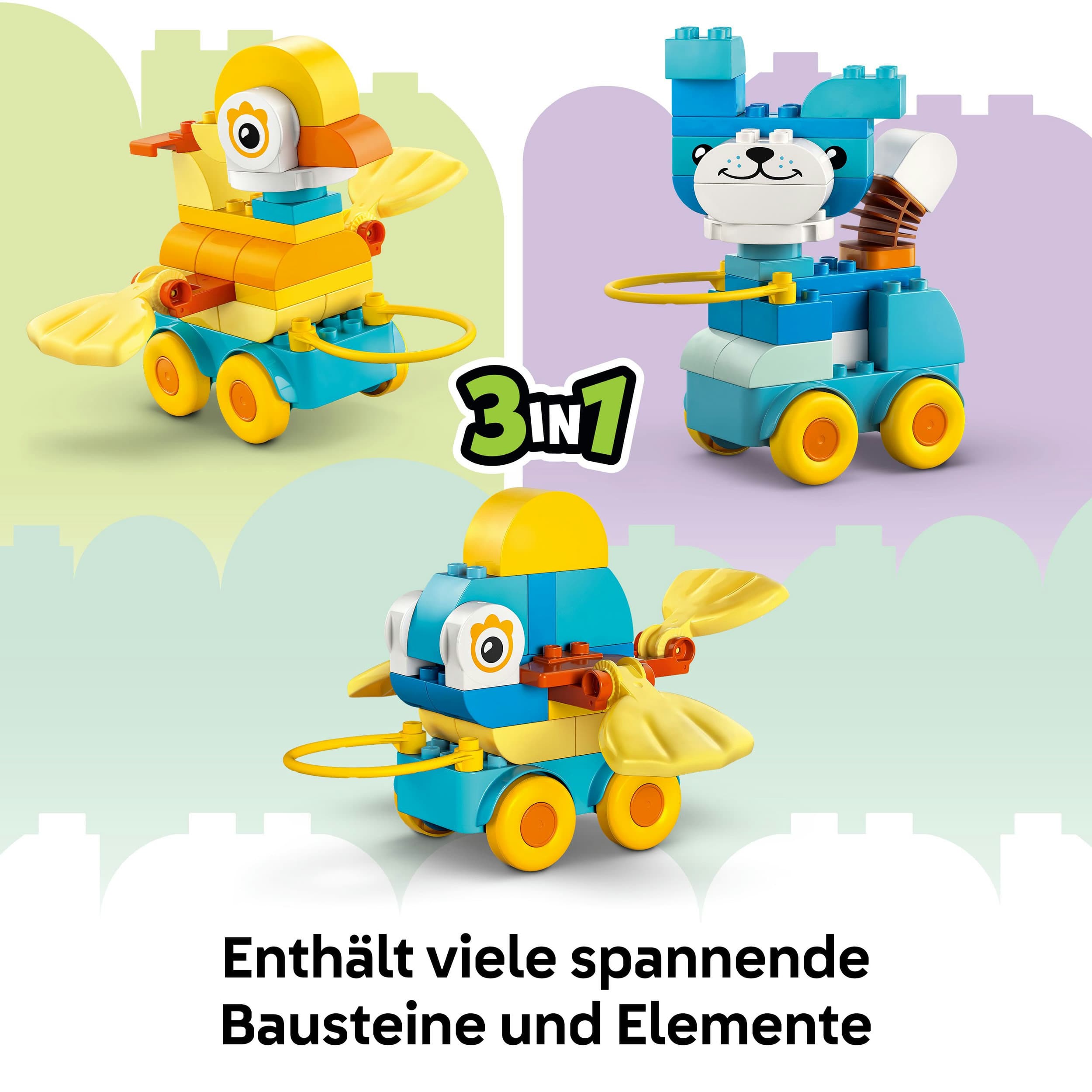 Produktbild LEGO DUPLO Tiere auf Rädern 3-in-1-Set - Lernspielzeug ab 2 Jahren 10448 5 von 7