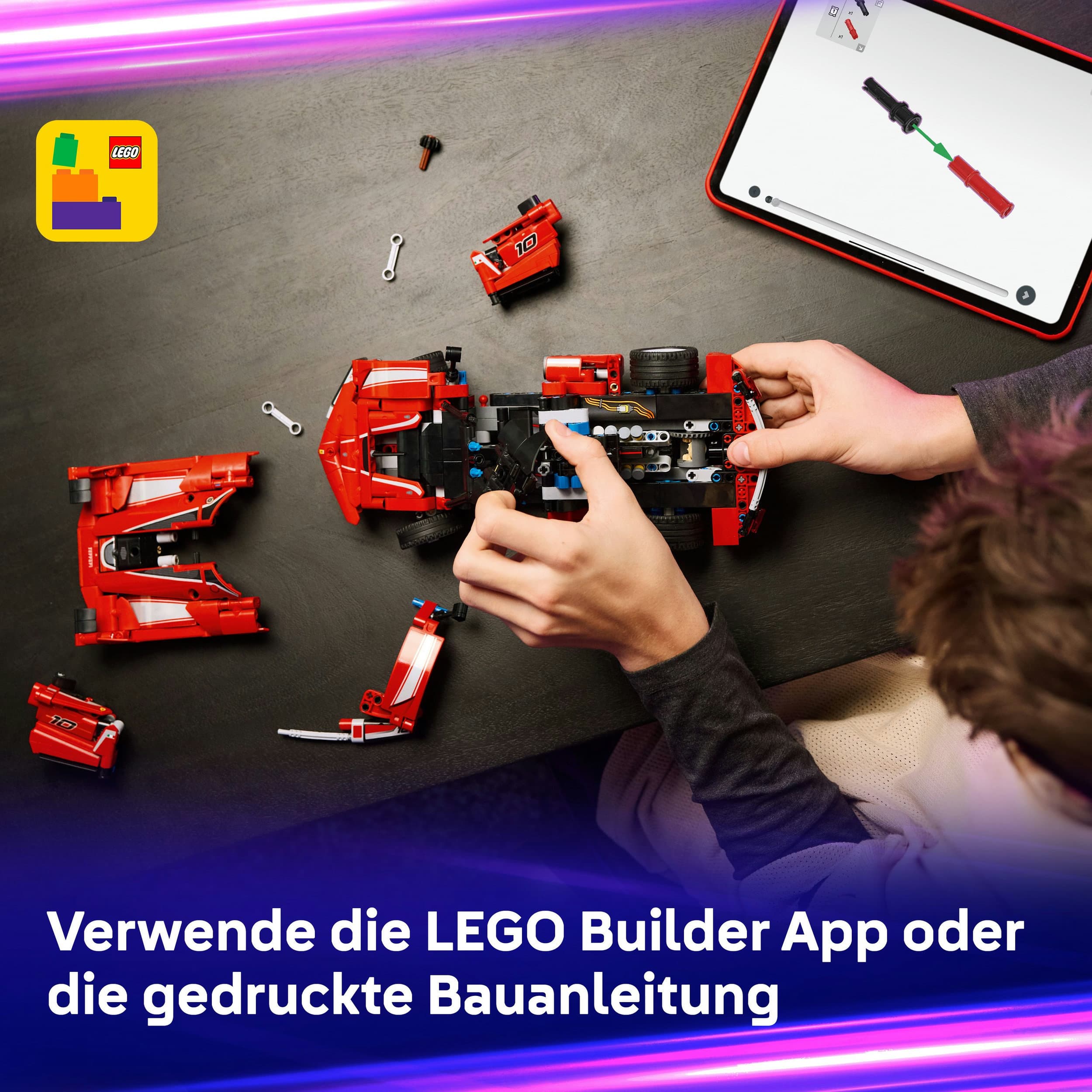 Produktbild LEGO Technic Ferrari FXX K 42212 – Modellauto-Bauset – MINT-Spielzeug 3 von 8