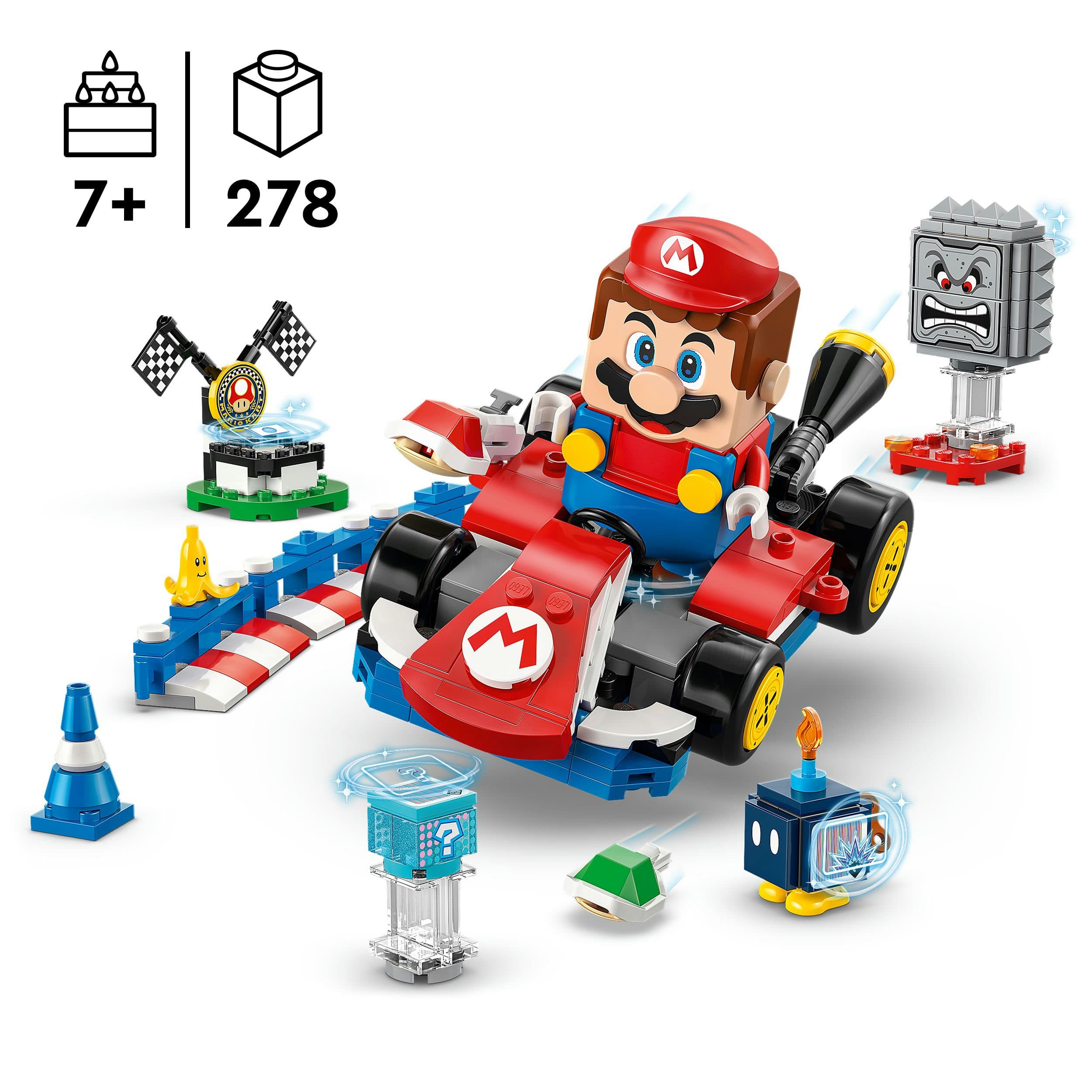 Produktbild LEGO® Super Mario: Mario Kart – Interaktiver LEGO® Mario™ & Standard-Kart 72043 6 von 8