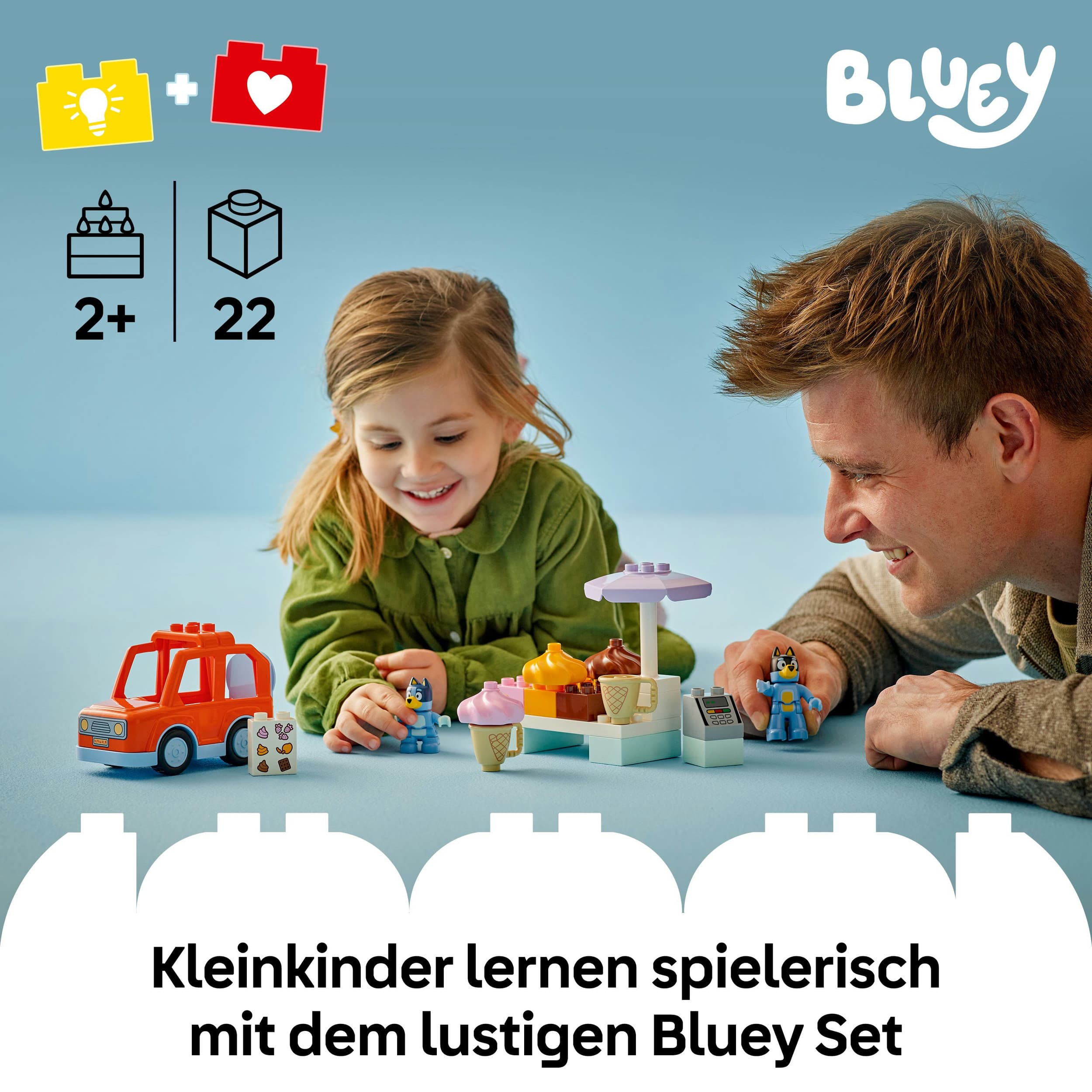 Produktbild LEGO DUPLO Bluey Ausflug zur Eisdiele mit Bluey - Lernspielzeug - 10458 7 von 8