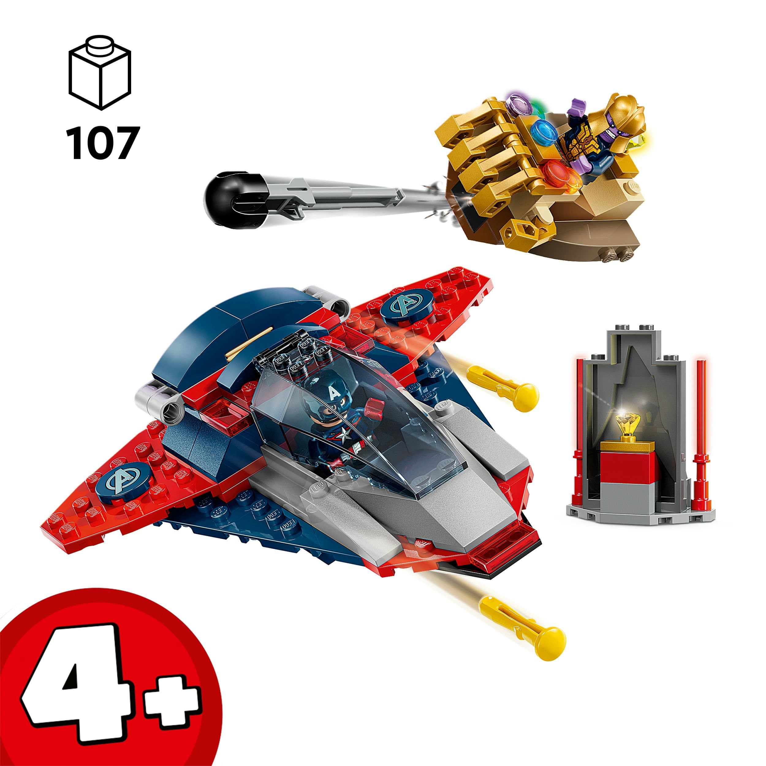 Produktbild LEGO ǀ Marvel 76319 Captain America vs. Thanos, Superhelden Spielzeug 6 von 8
