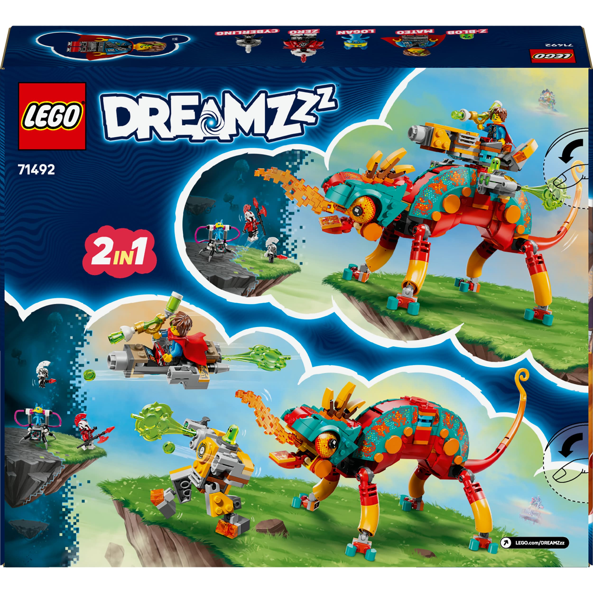Produktbild LEGO DREAMZzz 2-in-1 Mateos Feuer-Chamäleon - Fantasy-Tierfigur - 71492 2 von 7