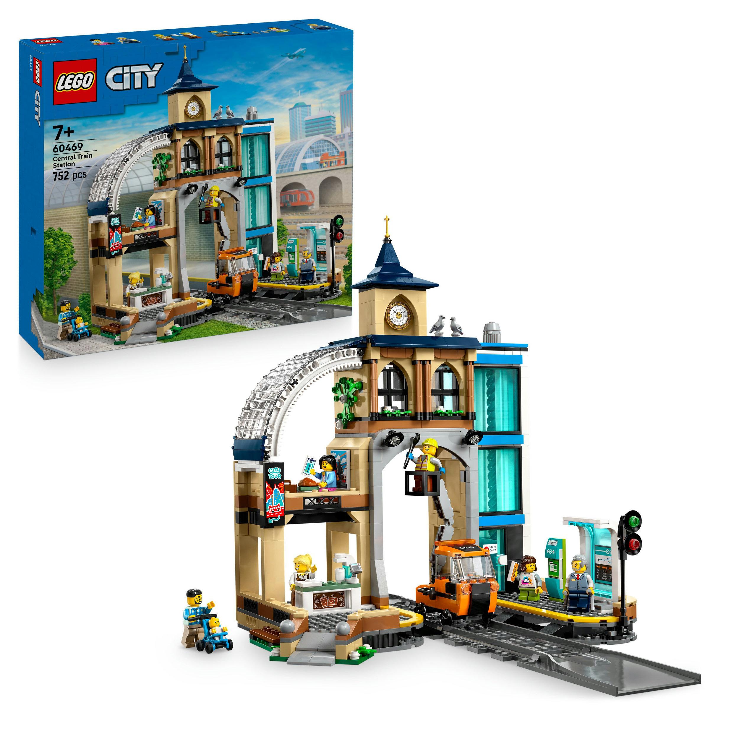 LEGO City Hauptbahnhof, Set für Fans von Modelleisenbahnen 60469