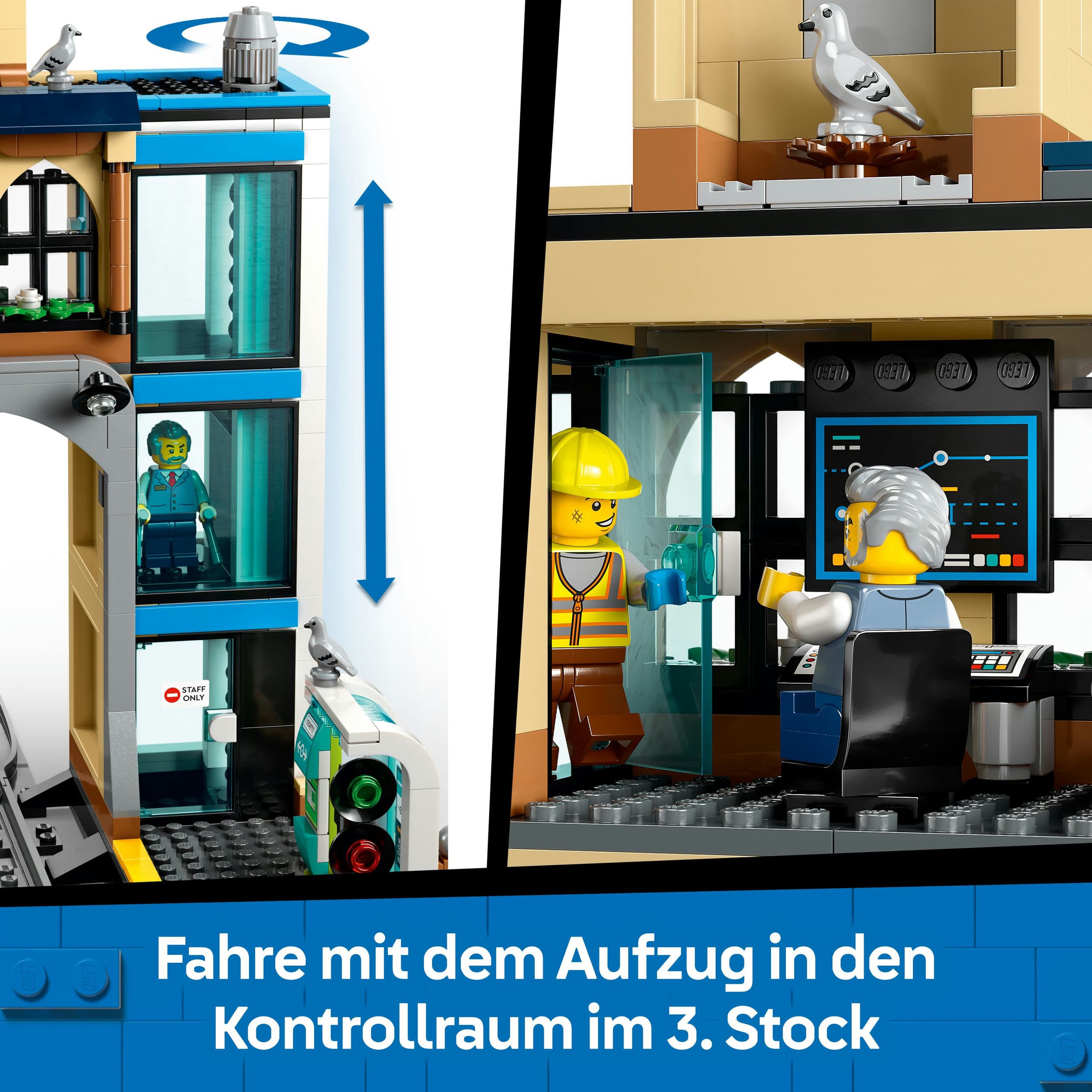 Produktbild LEGO City Hauptbahnhof, Set für Fans von Modelleisenbahnen 60469 6 von 7