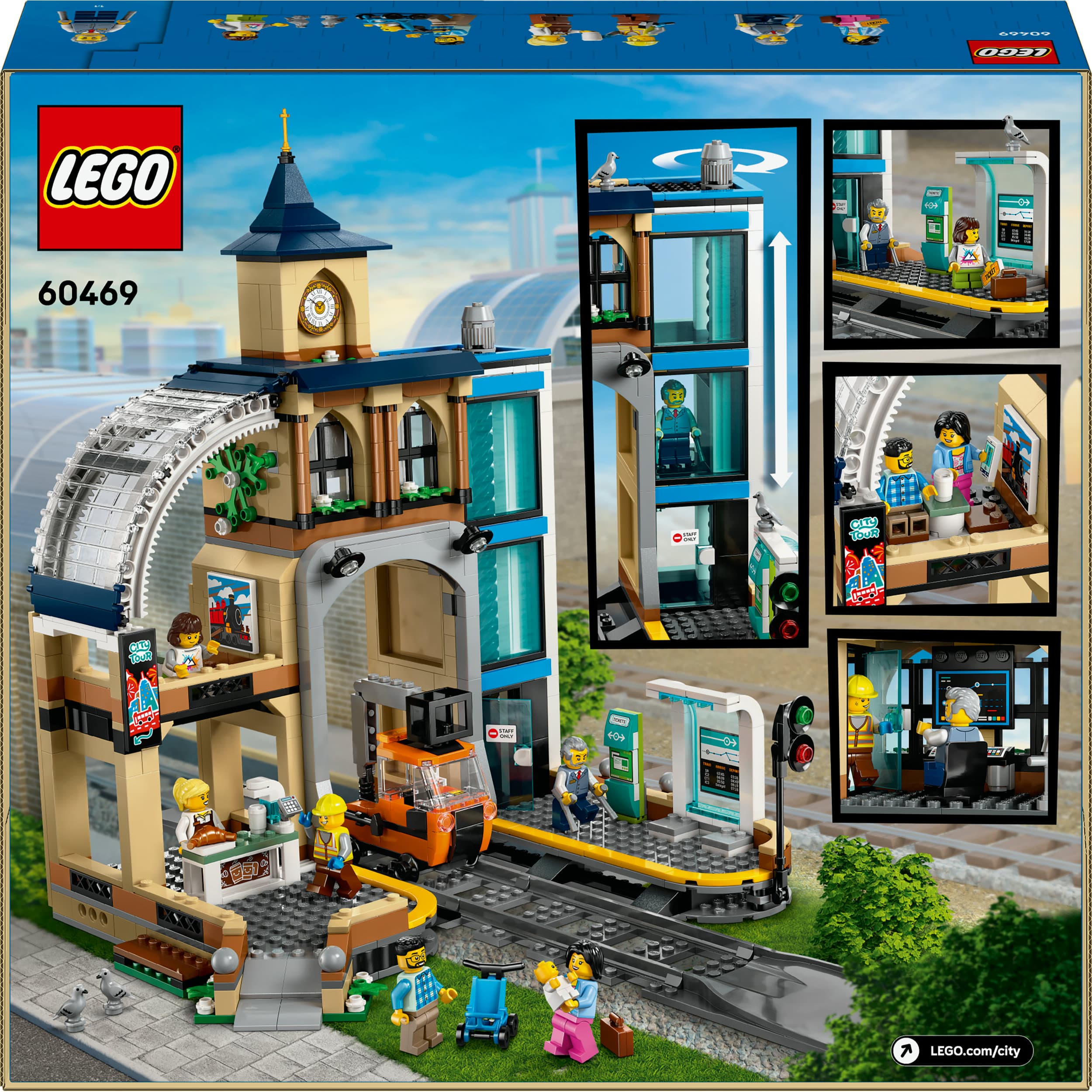 Produktbild LEGO City Hauptbahnhof, Set für Fans von Modelleisenbahnen 60469 2 von 7