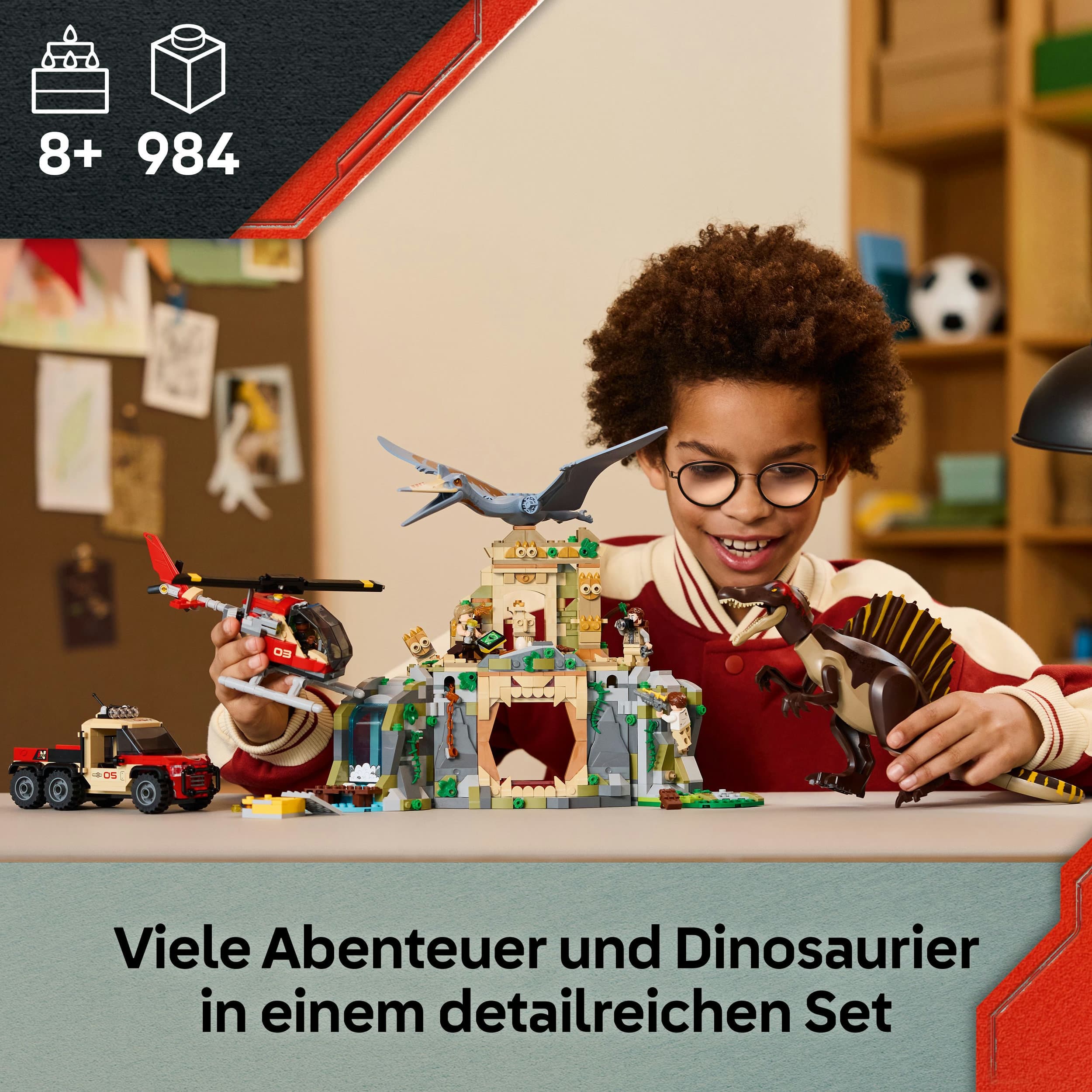 Produktbild LEGO Jurassic World 76976 Spinosaurier & Quetzalcoatlus: Hubschrauber-Einsatz 7 von 7