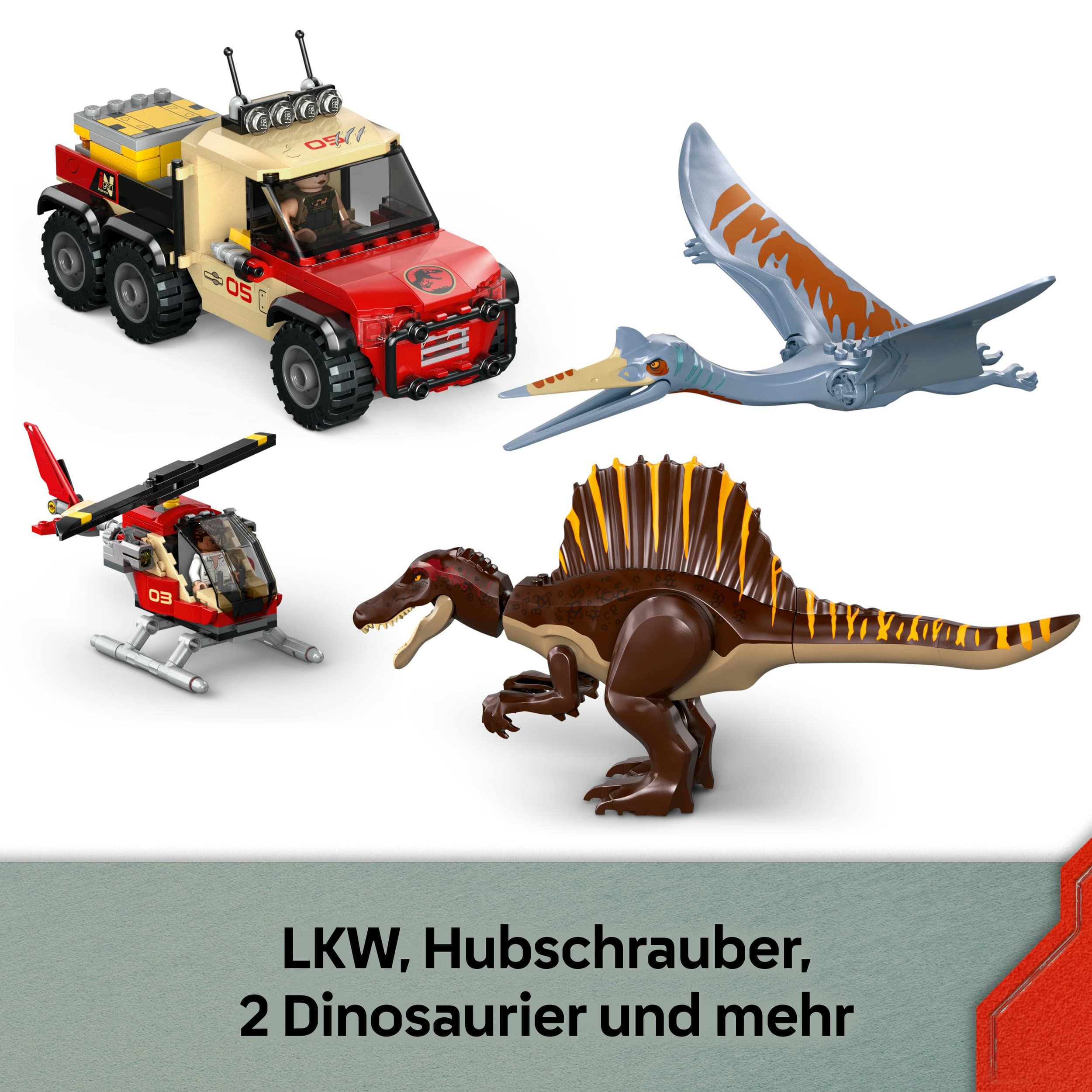 Produktbild LEGO Jurassic World 76976 Spinosaurier & Quetzalcoatlus: Hubschrauber-Einsatz 4 von 7