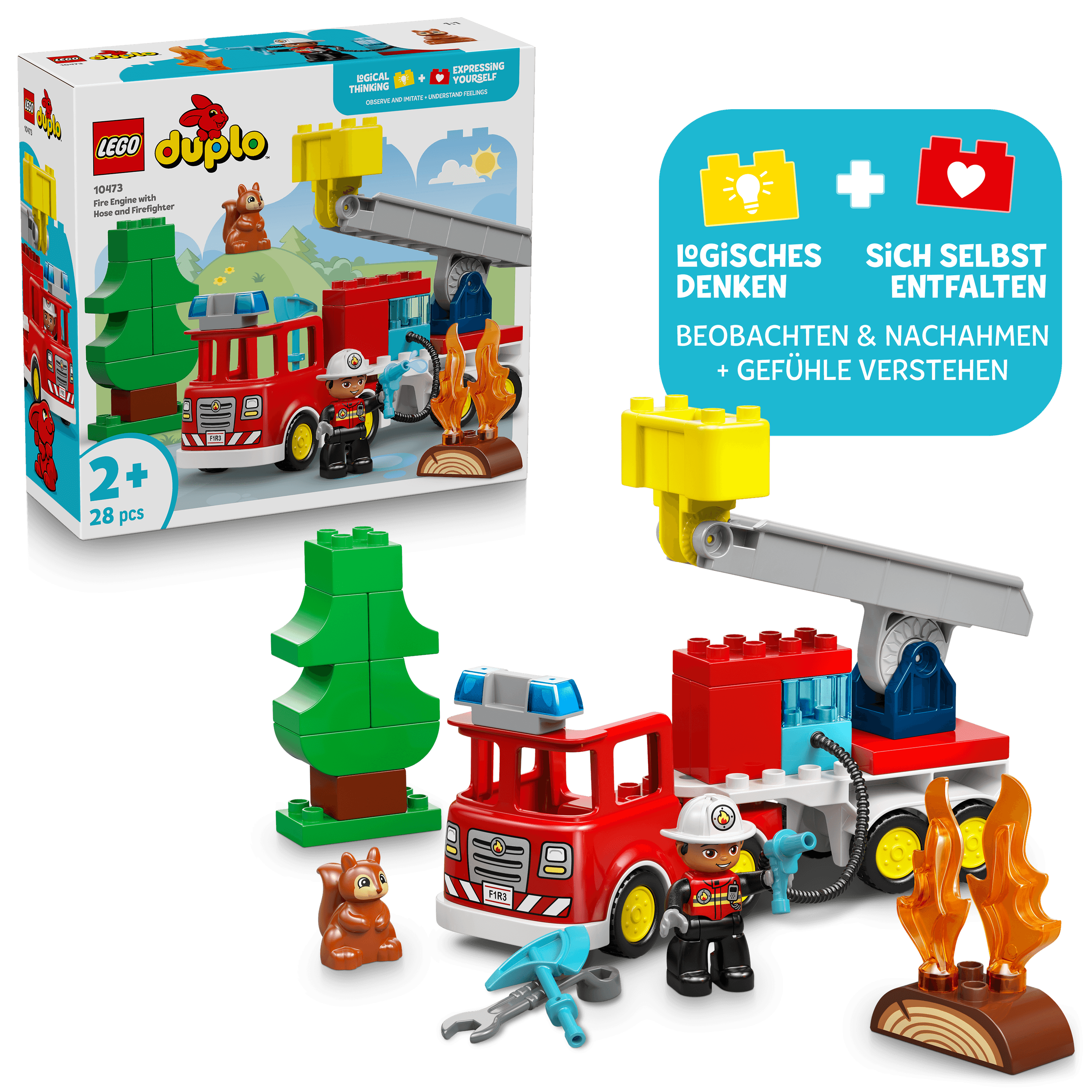LEGO DUPLO 10473 Town Löschauto mit Schlauch und Feuerwehrmann