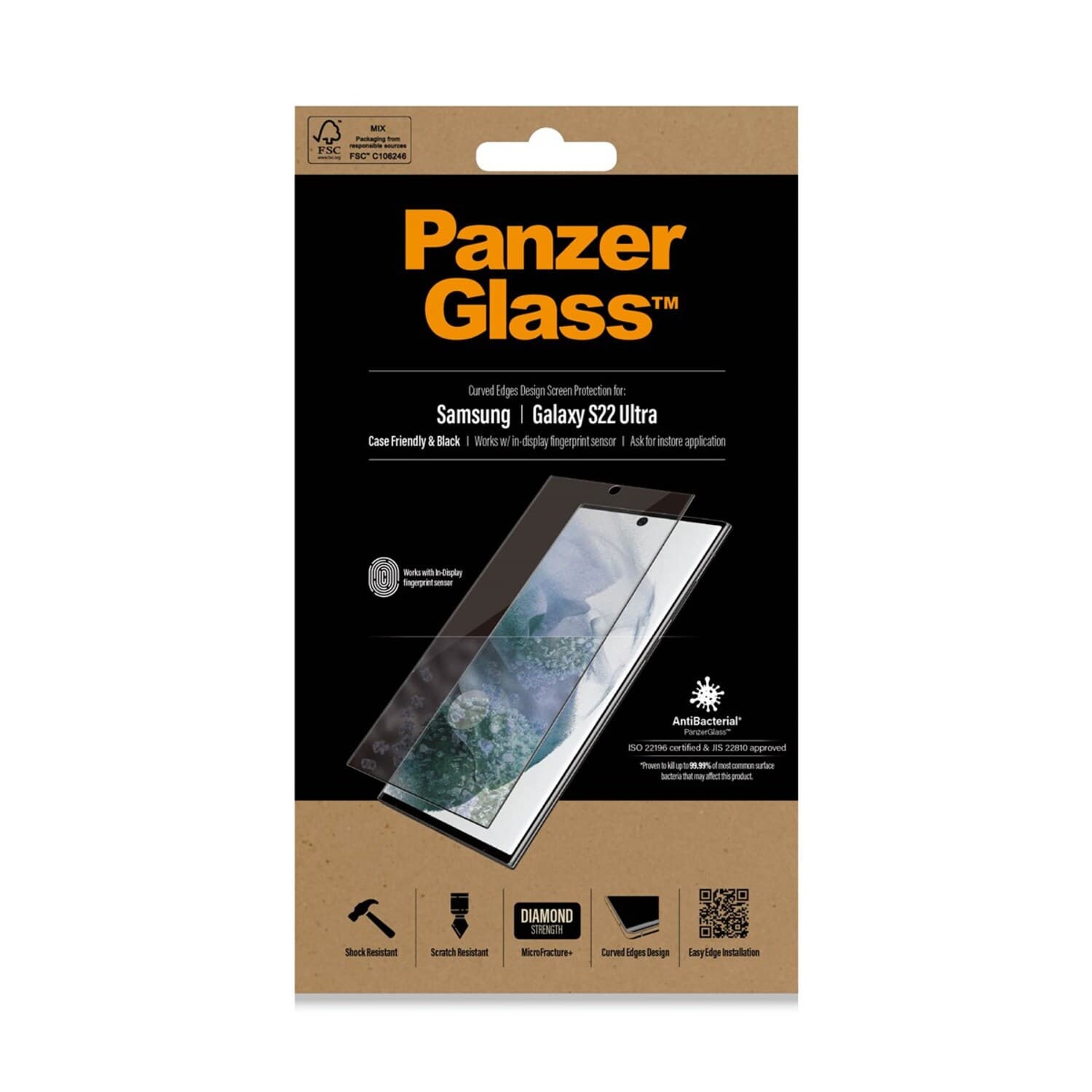 PanzerGlass SP Galaxy S22 Ultra CF AB schwarz
