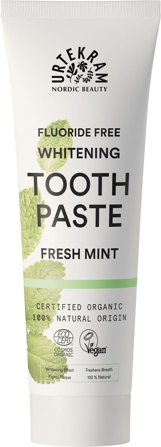 URTEKRAM Toothpaste Fresh Mint Whitening Fluoride Free