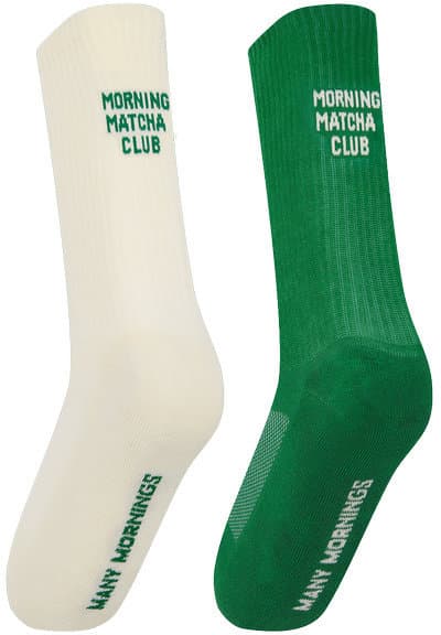 MANY MORNINGS Unisex Socken Matcha Club