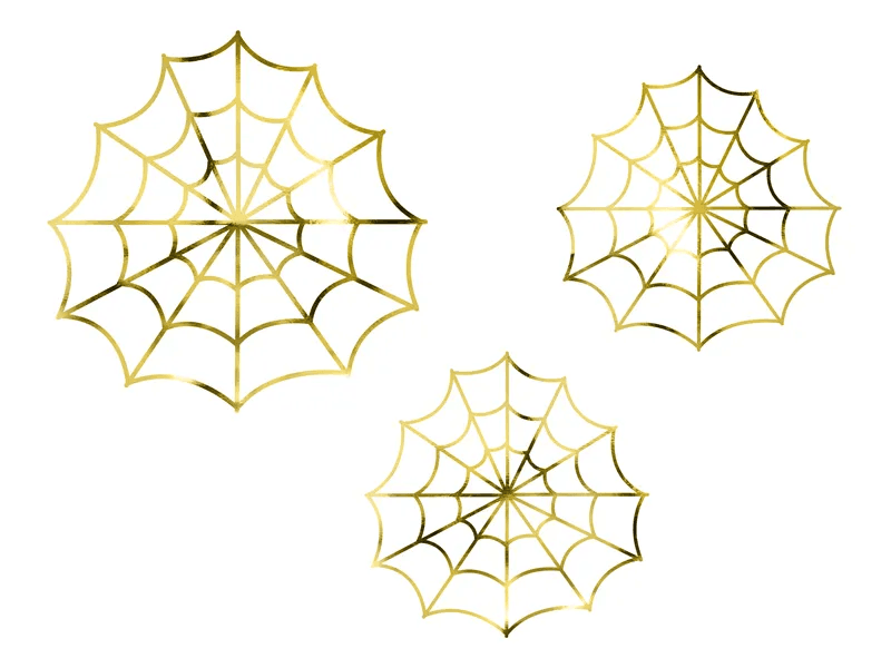 PartyDeco Papierdekoration - Spinnennetze, gold