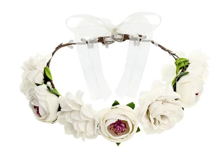 Kranz, in Weiß, 17cm, Kopfschmuck