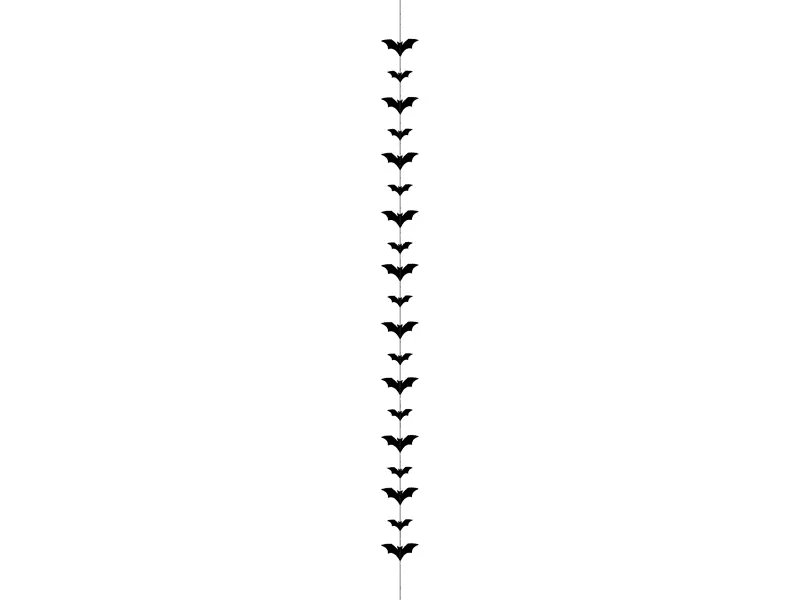 PartyDeco Fledermaus-Girlande aus Papier, schwarz, ca. 1,5 m