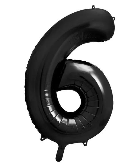 Folienballon Ziffer''6'', 86cm, schwarz