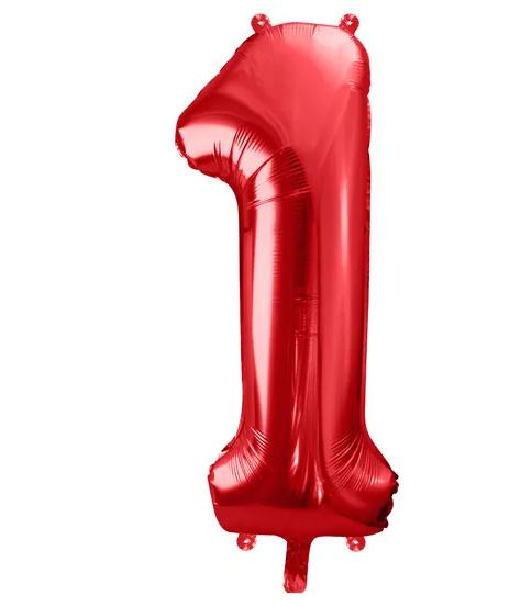 Folienballon Ziffer''1'', 86cm, rot