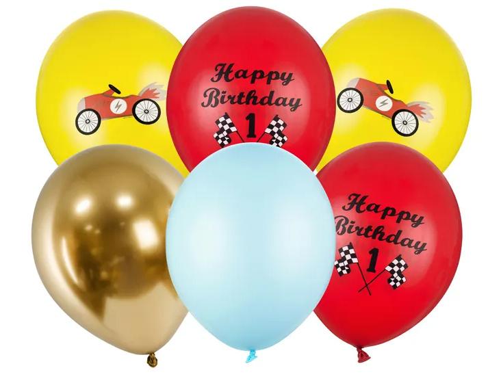 Ballons 30cm, Happy Birthday, Mix, 6 Stk.