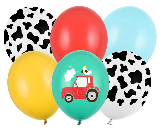 Ballons 30 cm, Bauernhof, mix,  6 Stk.